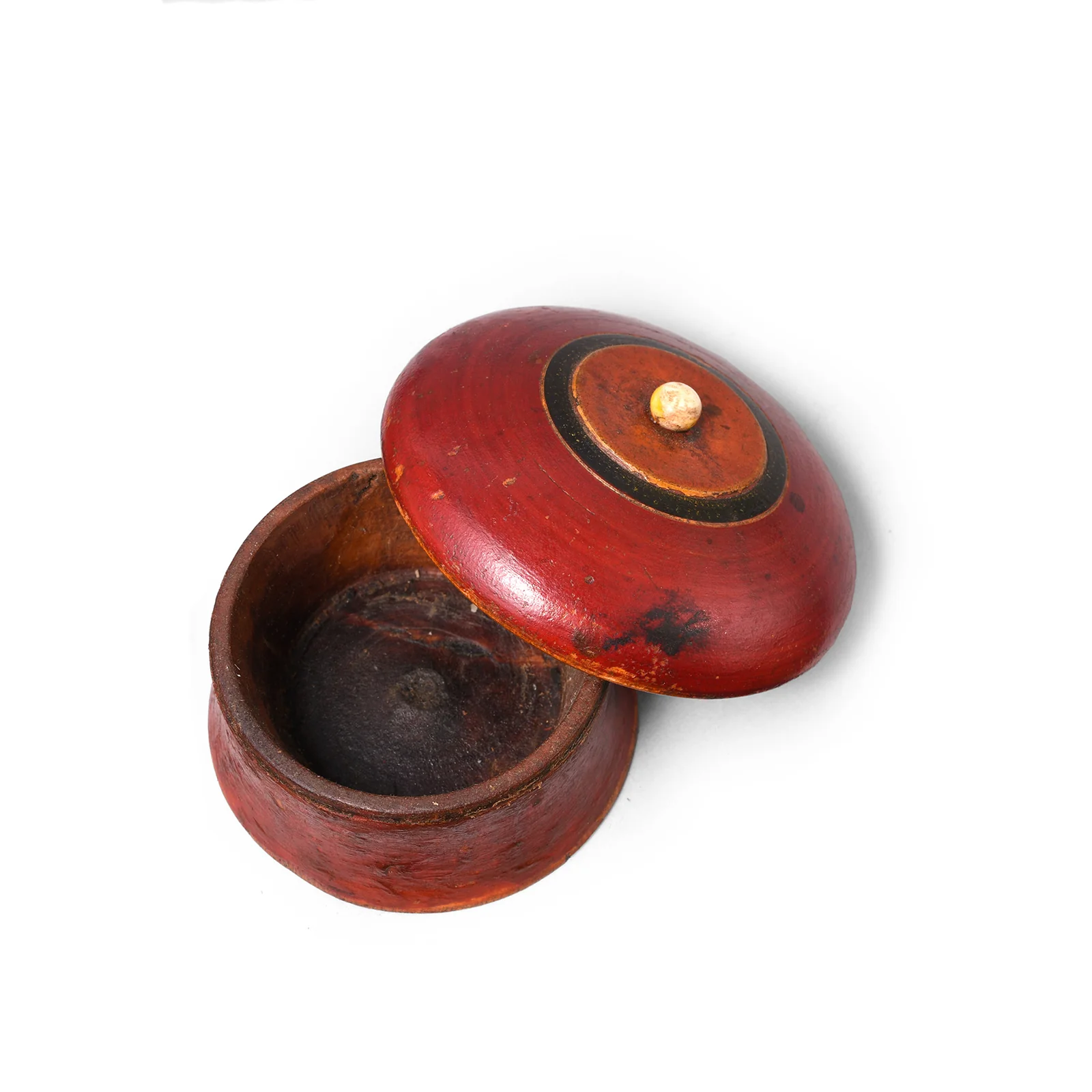 Red Lacquer Pot From Uttar Pradesh - Early 20th Century - Image 2