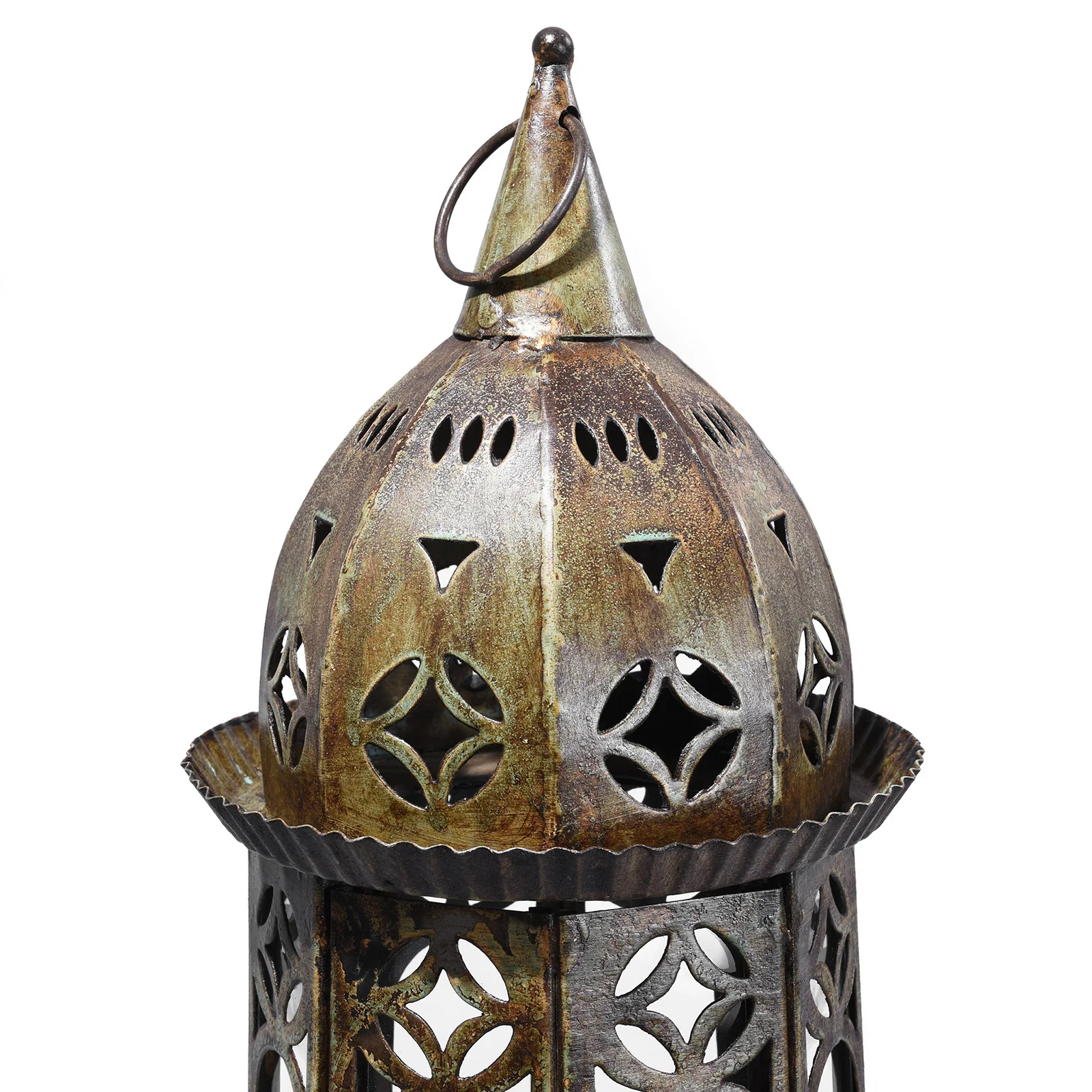 Painted Moroccan Style Storm Lantern - Image 7