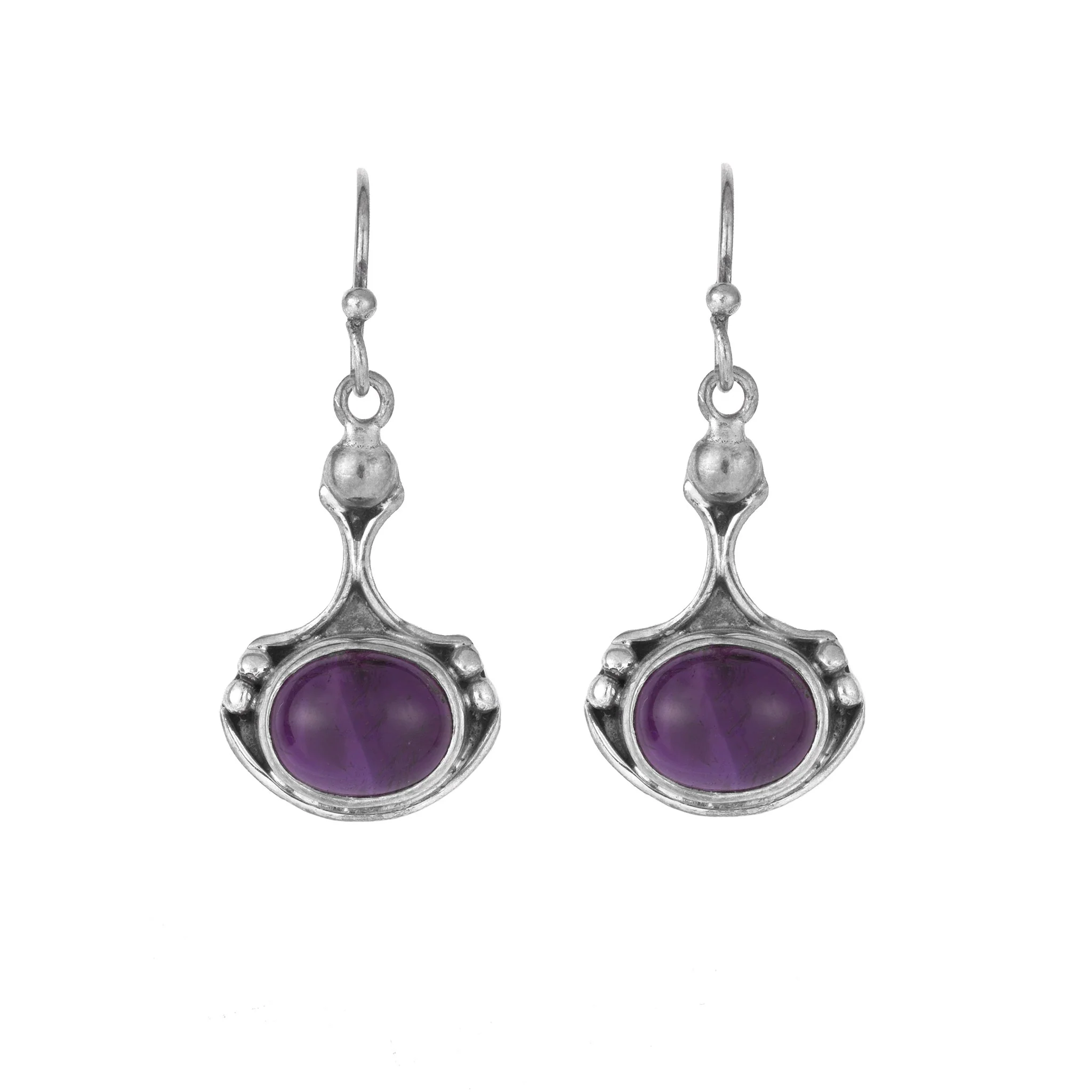 Amethyst And Silver Earrings