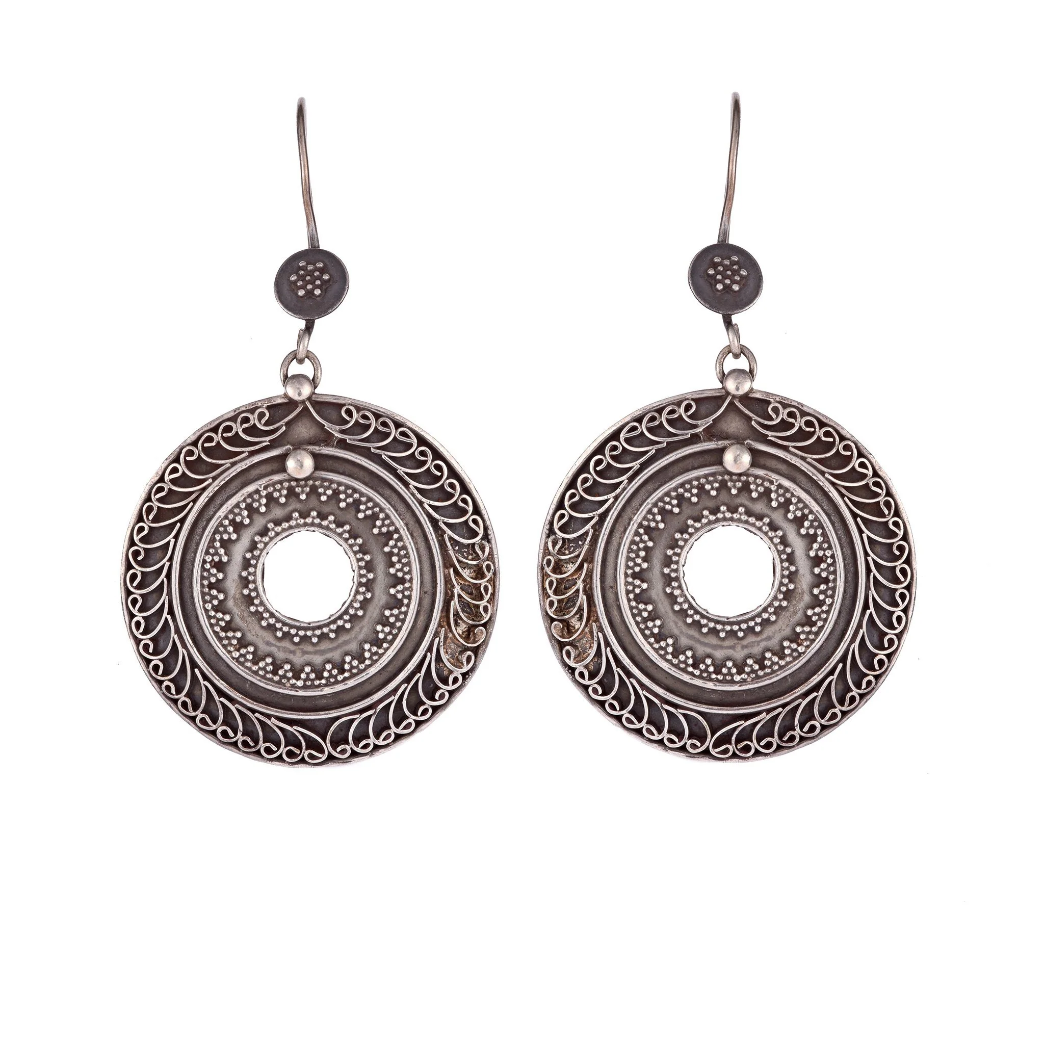 Silver Tribal Earrings