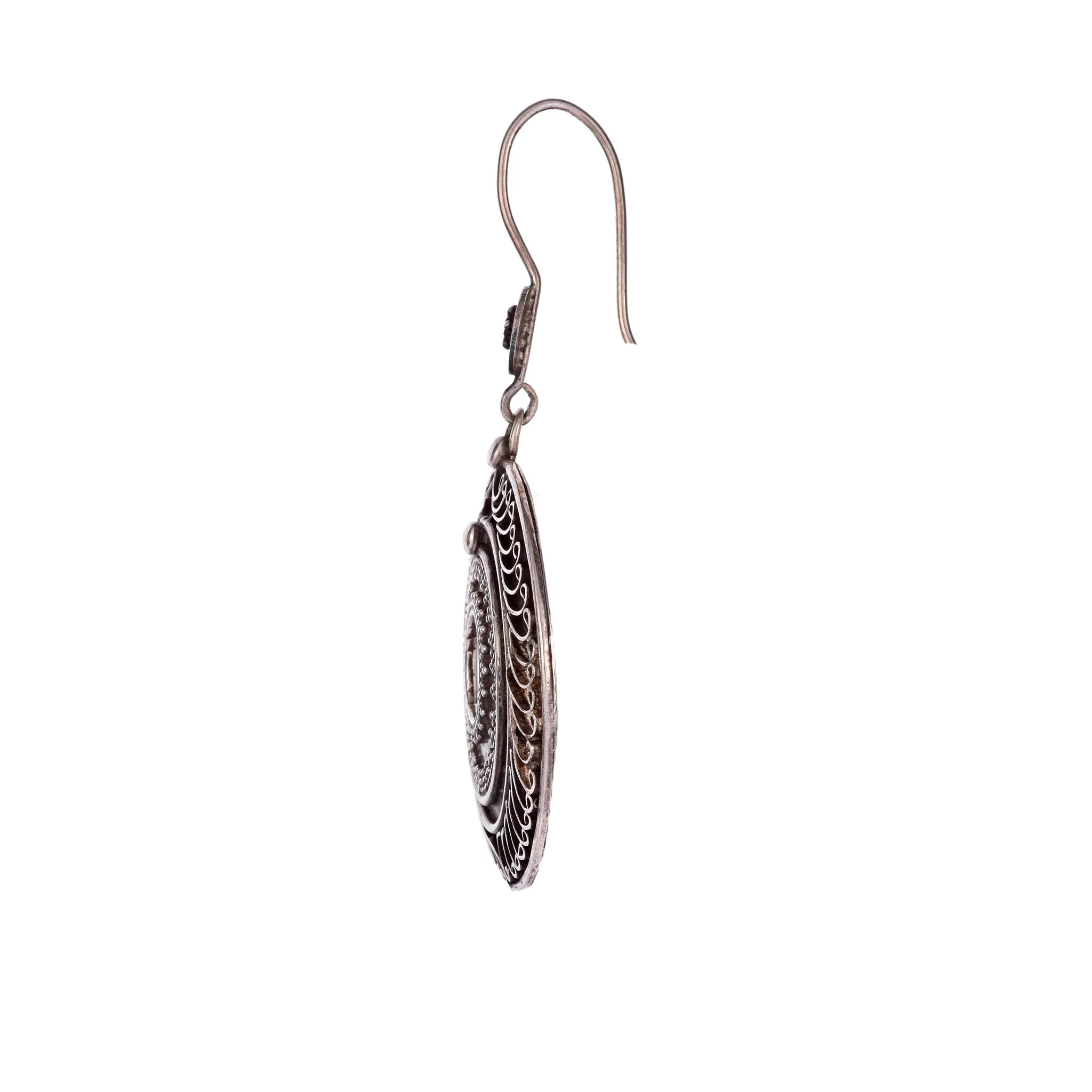 Silver Tribal Earrings - Image 2