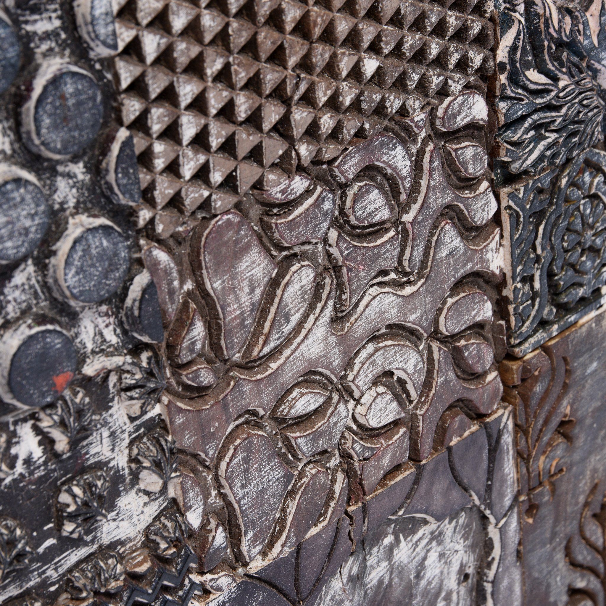 Old Textile Printing Blocks On a Stand - Ca 75 Yrs Old - Image 2