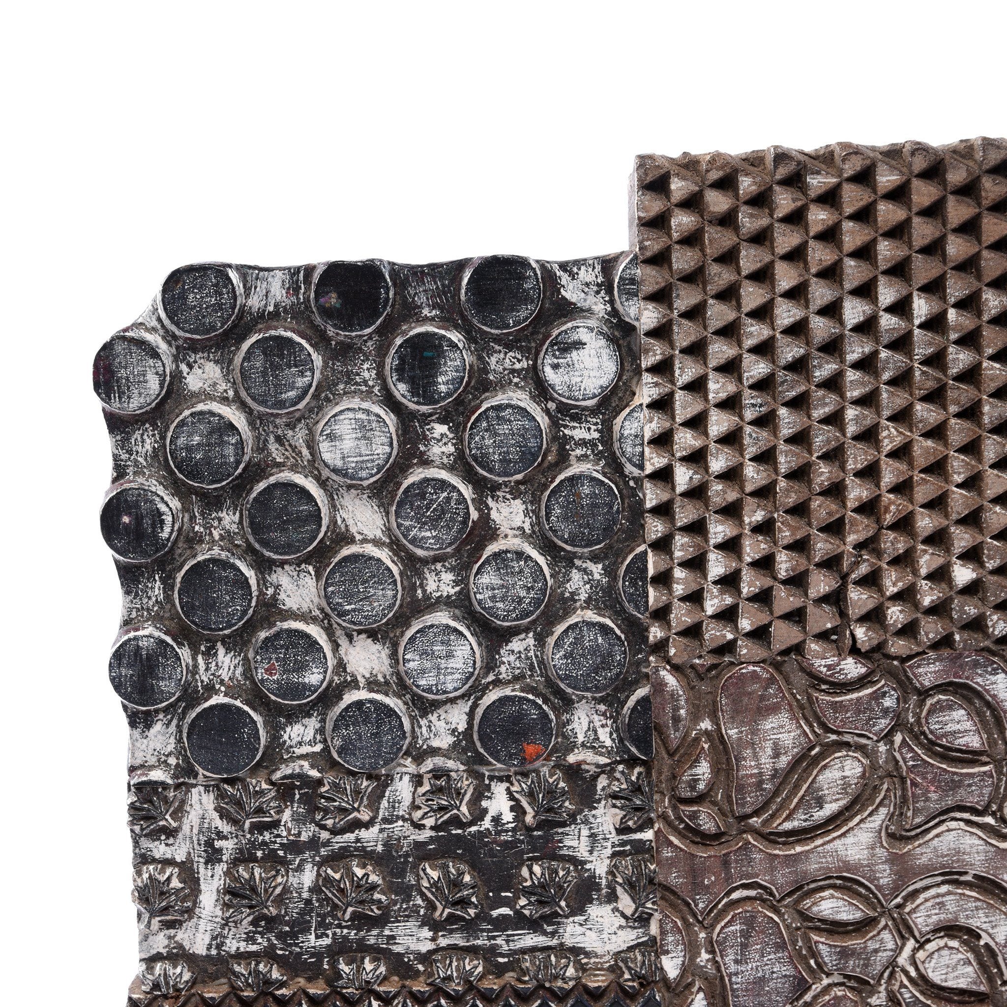 Old Textile Printing Blocks On a Stand - Ca 75 Yrs Old - Image 3