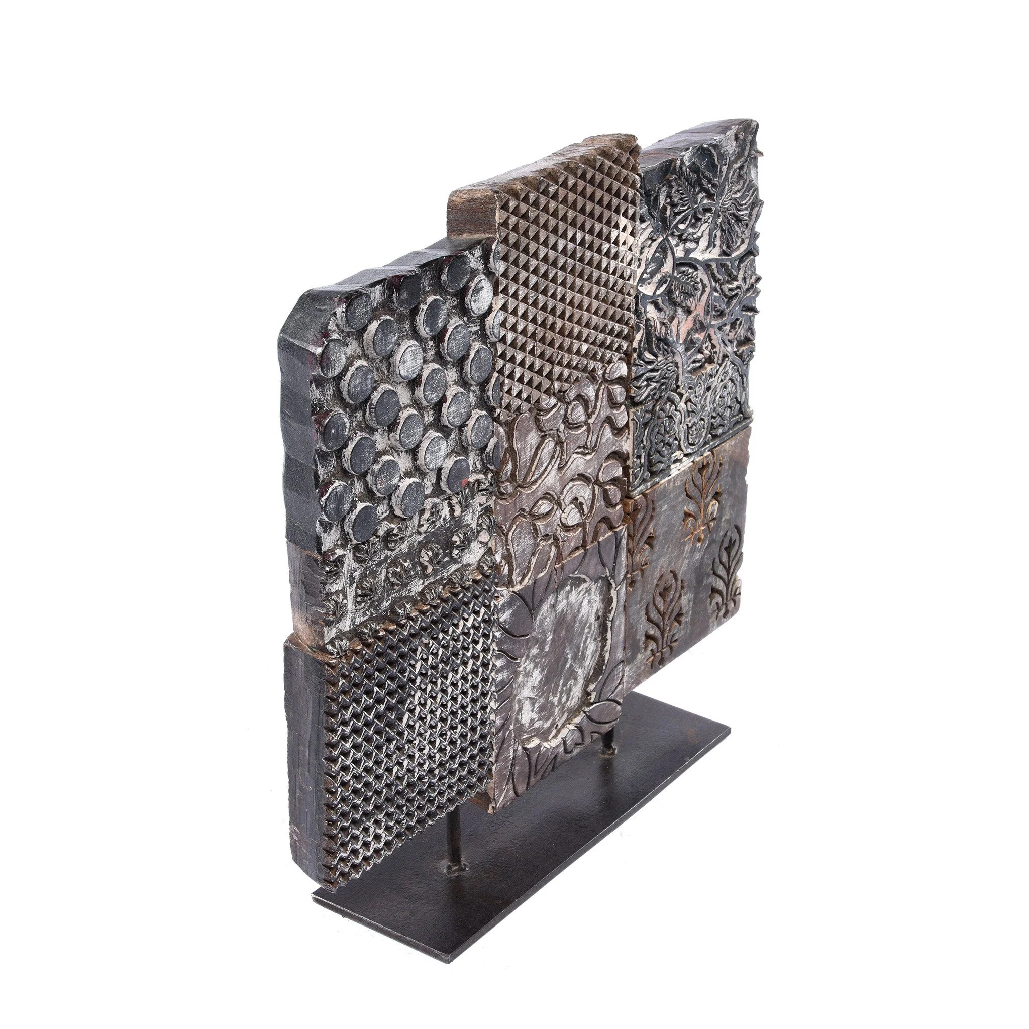 Old Textile Printing Blocks On a Stand - Ca 75 Yrs Old - Image 4