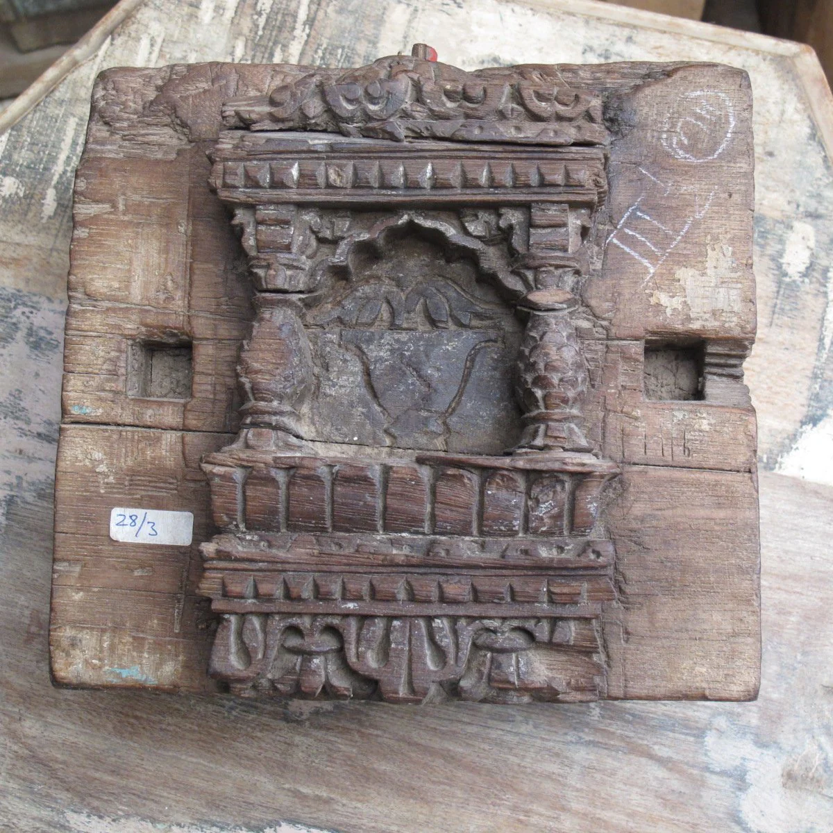 Old Teakwood Votive Panel - 19thC - Image 2