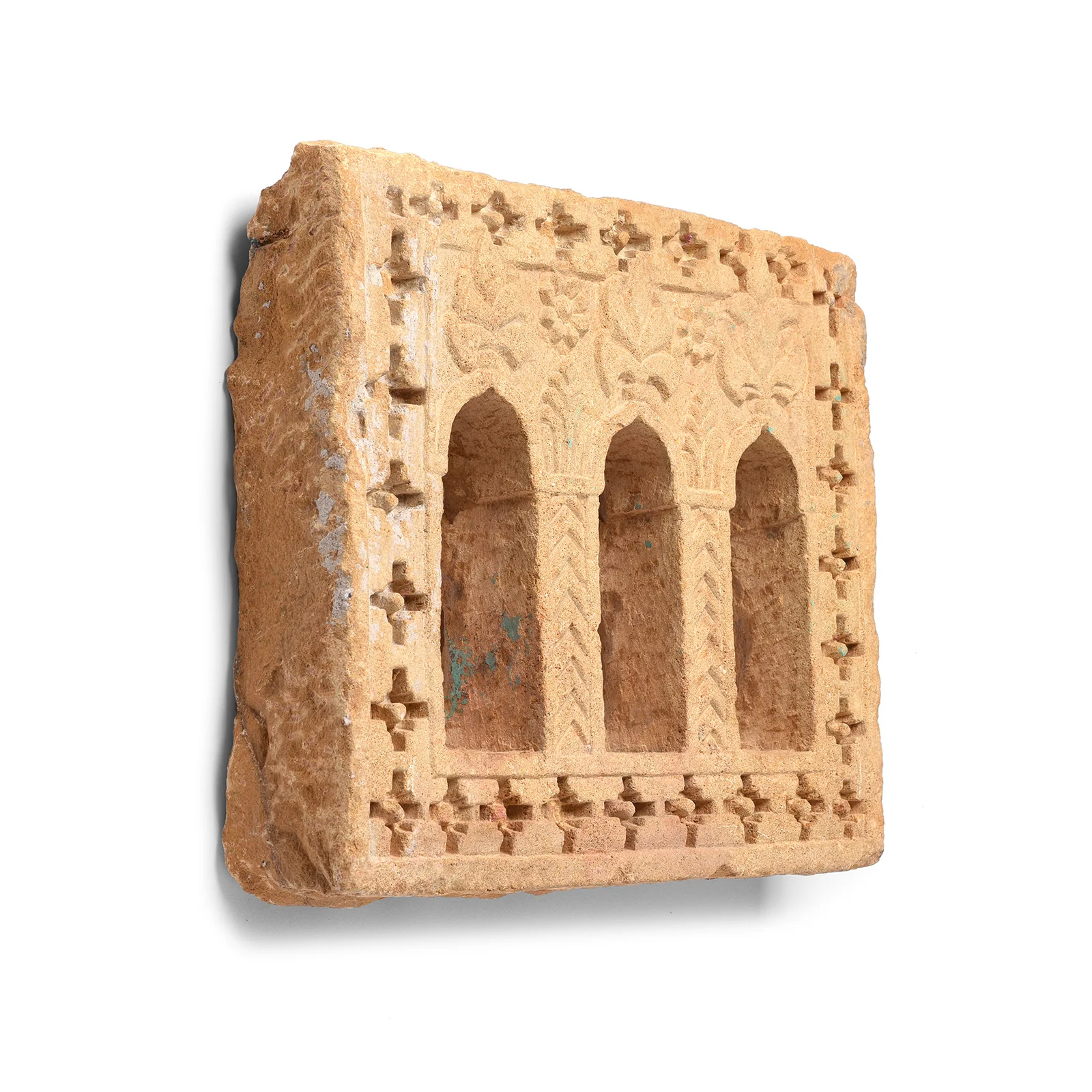 3 Way Stone Lamp Niche From Rajasthan- 19th Century - Image 3