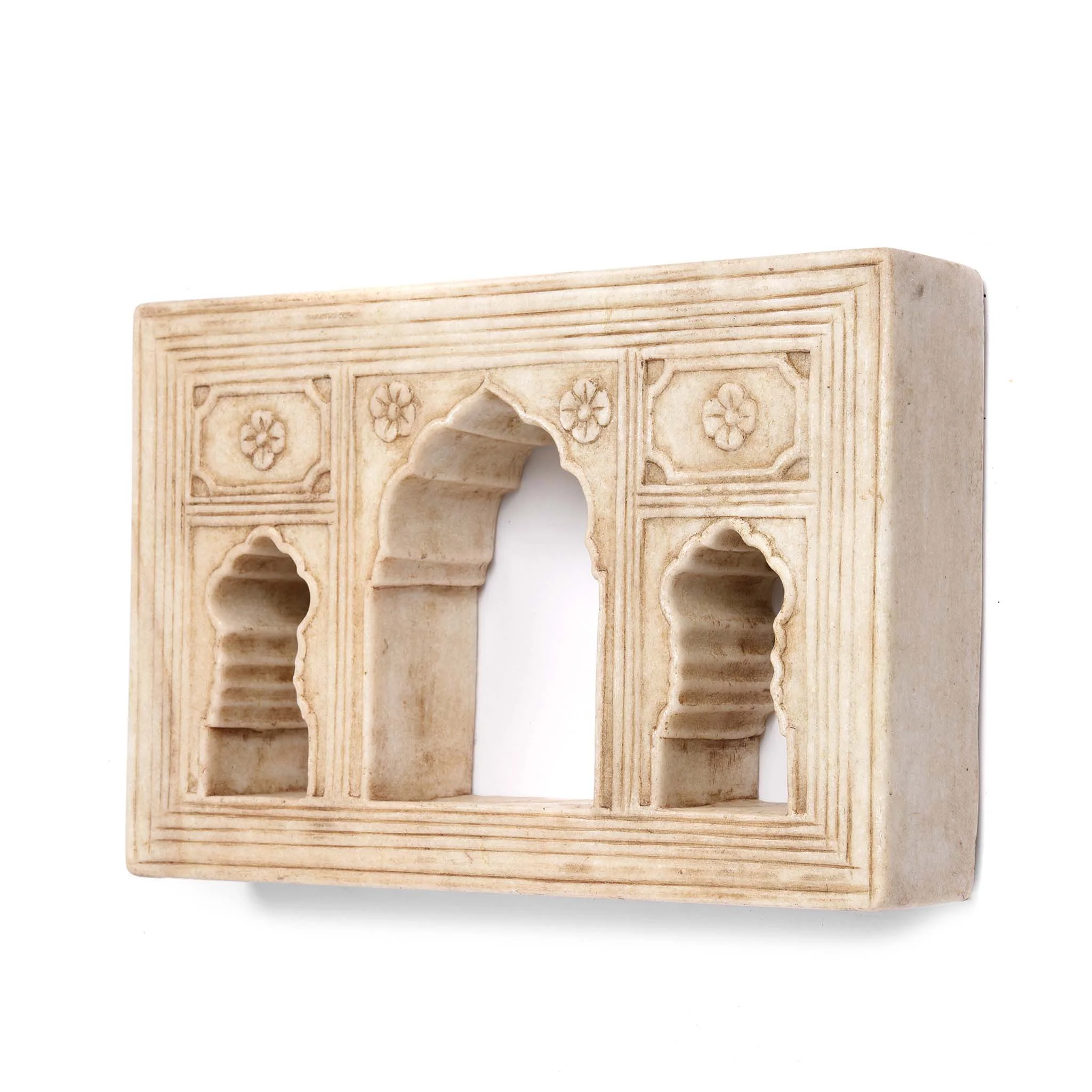 Mughal Style White Marble Lamp Niche - Double Sided - Image 4