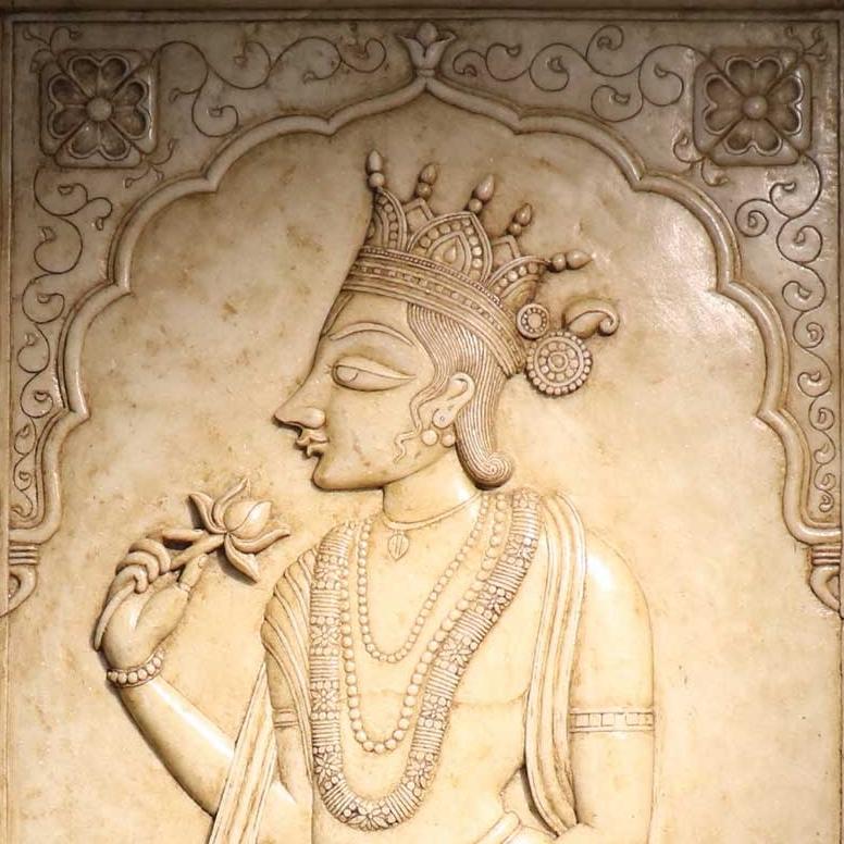 Carved Marble Maharaja & Maharani Panels - Image 6