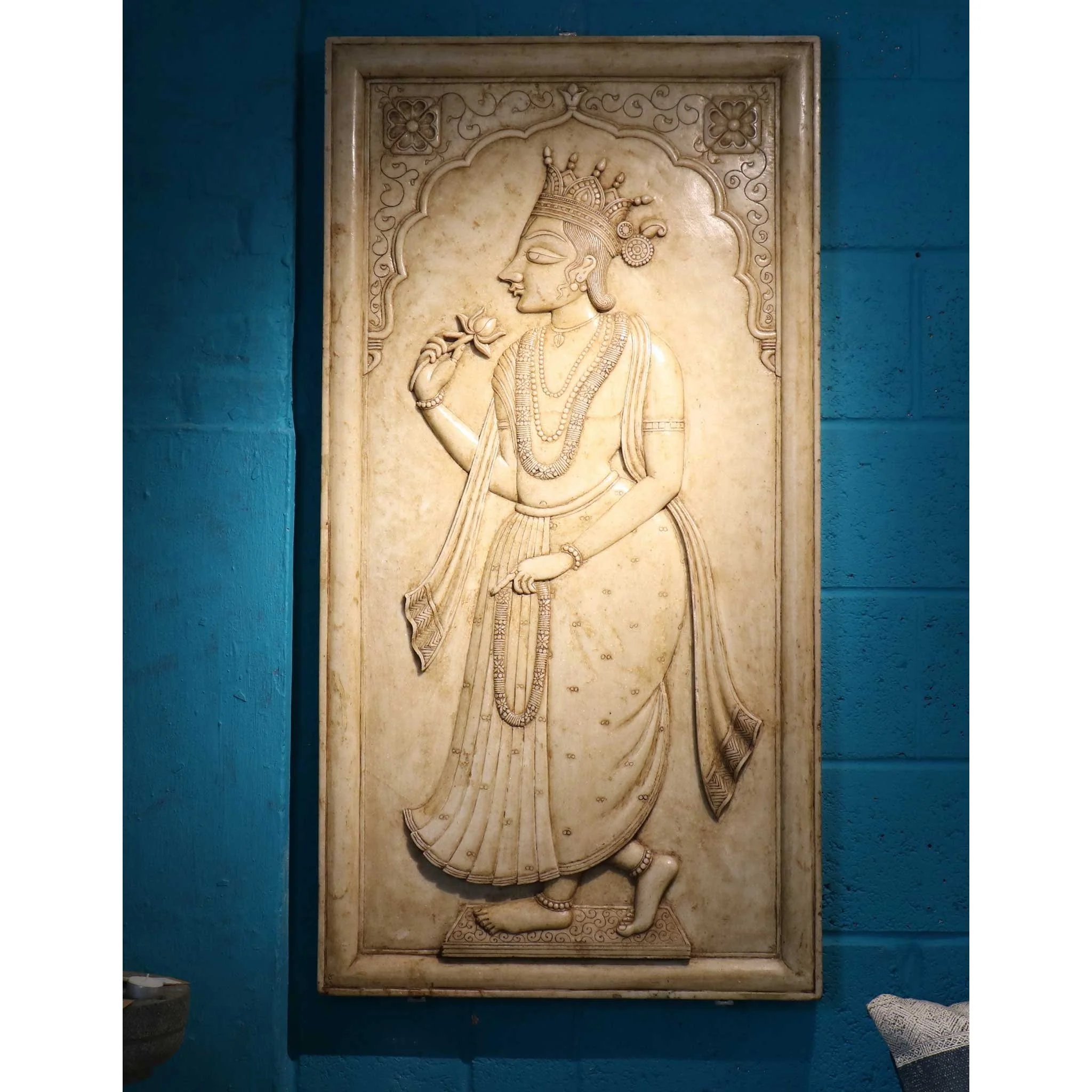 Carved Marble Maharaja & Maharani Panels - Image 7