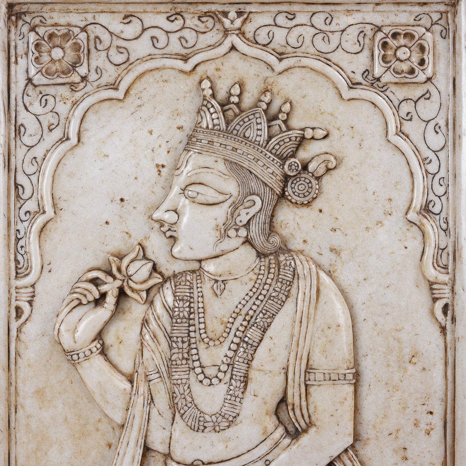 Carved Marble Maharaja & Maharani Panels - Image 8