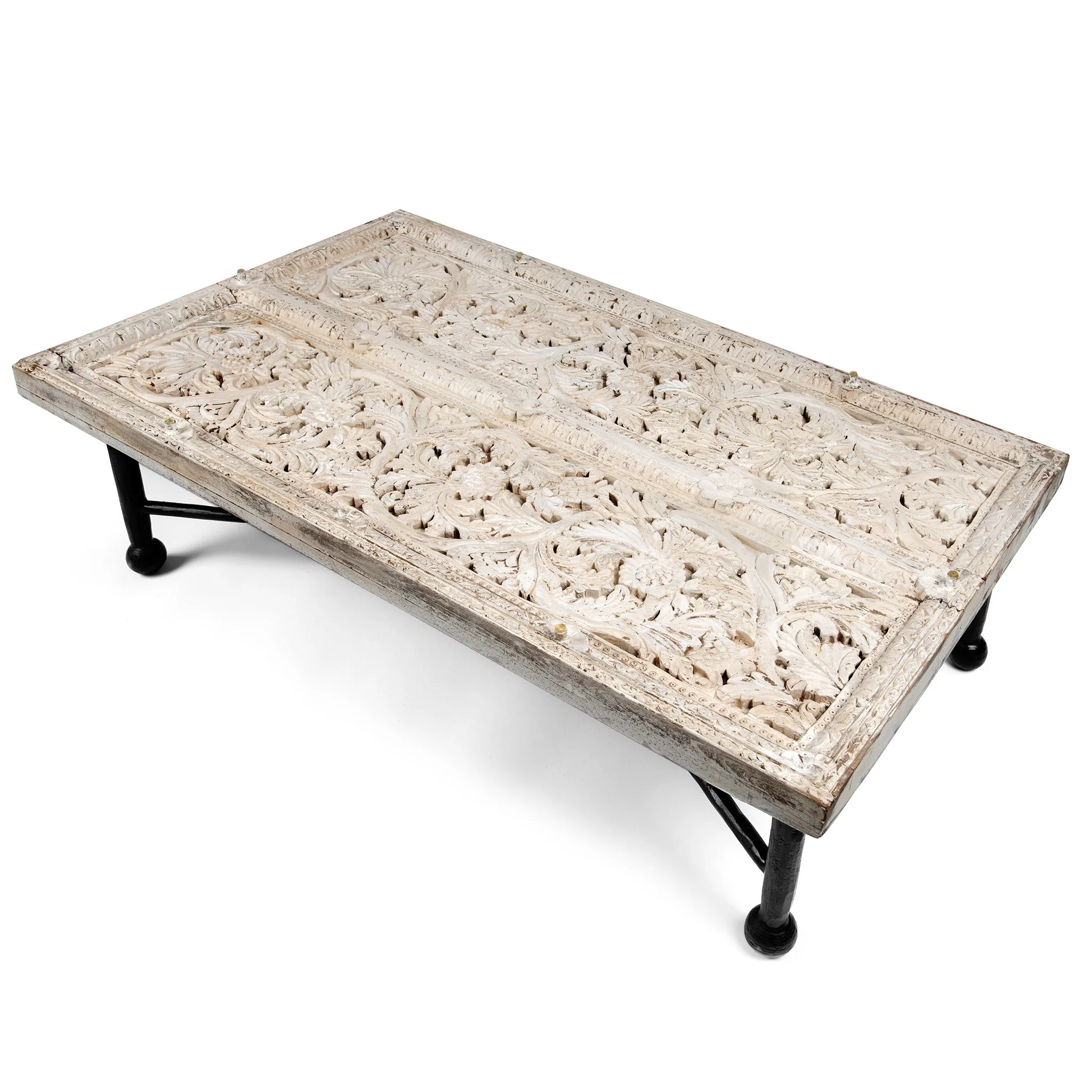 Coffee Table Made From Old Carved Teak Ceiling Panel - Image 7