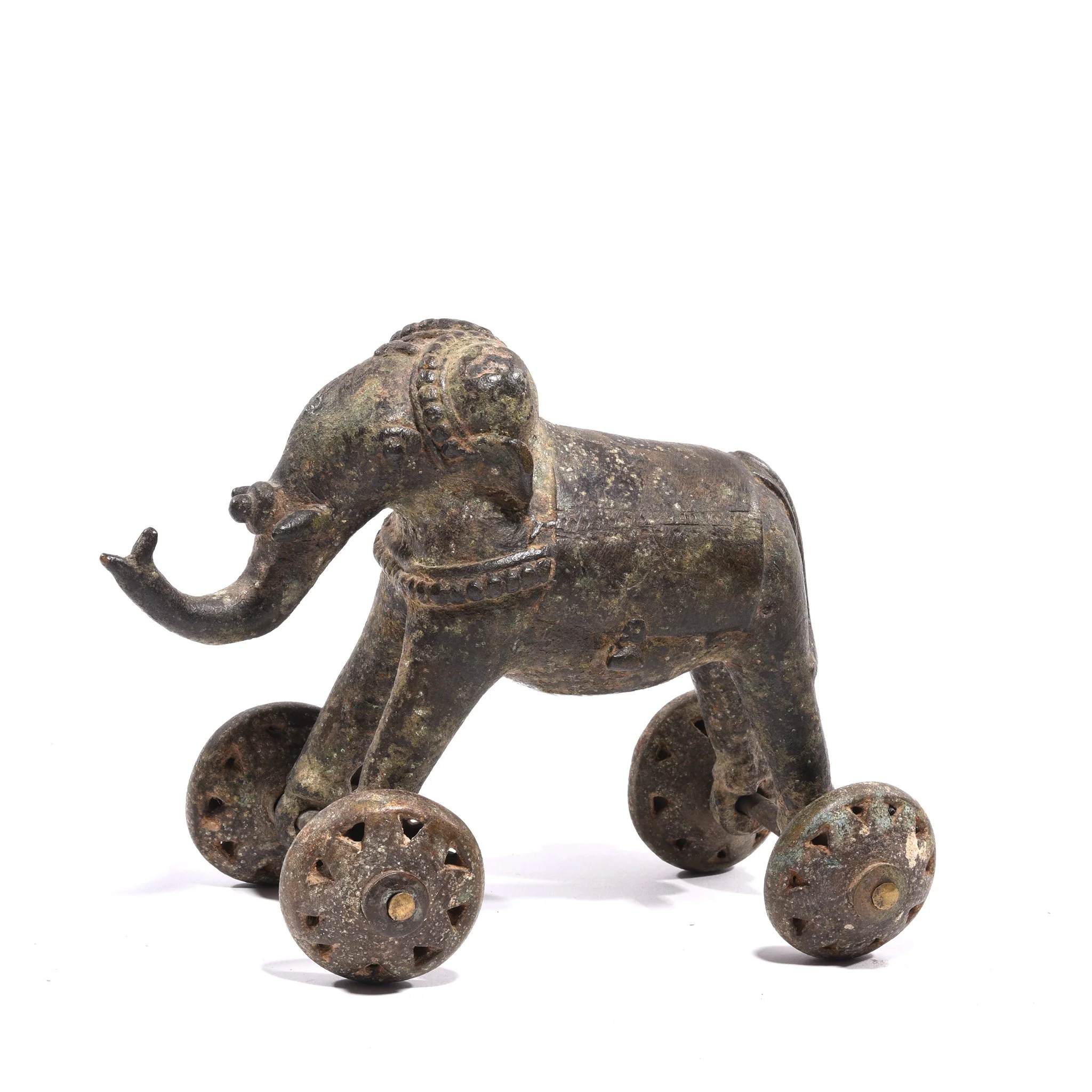 Old Brass Elephant Toy On Wheels - Ca 100 yrs old - Image 3