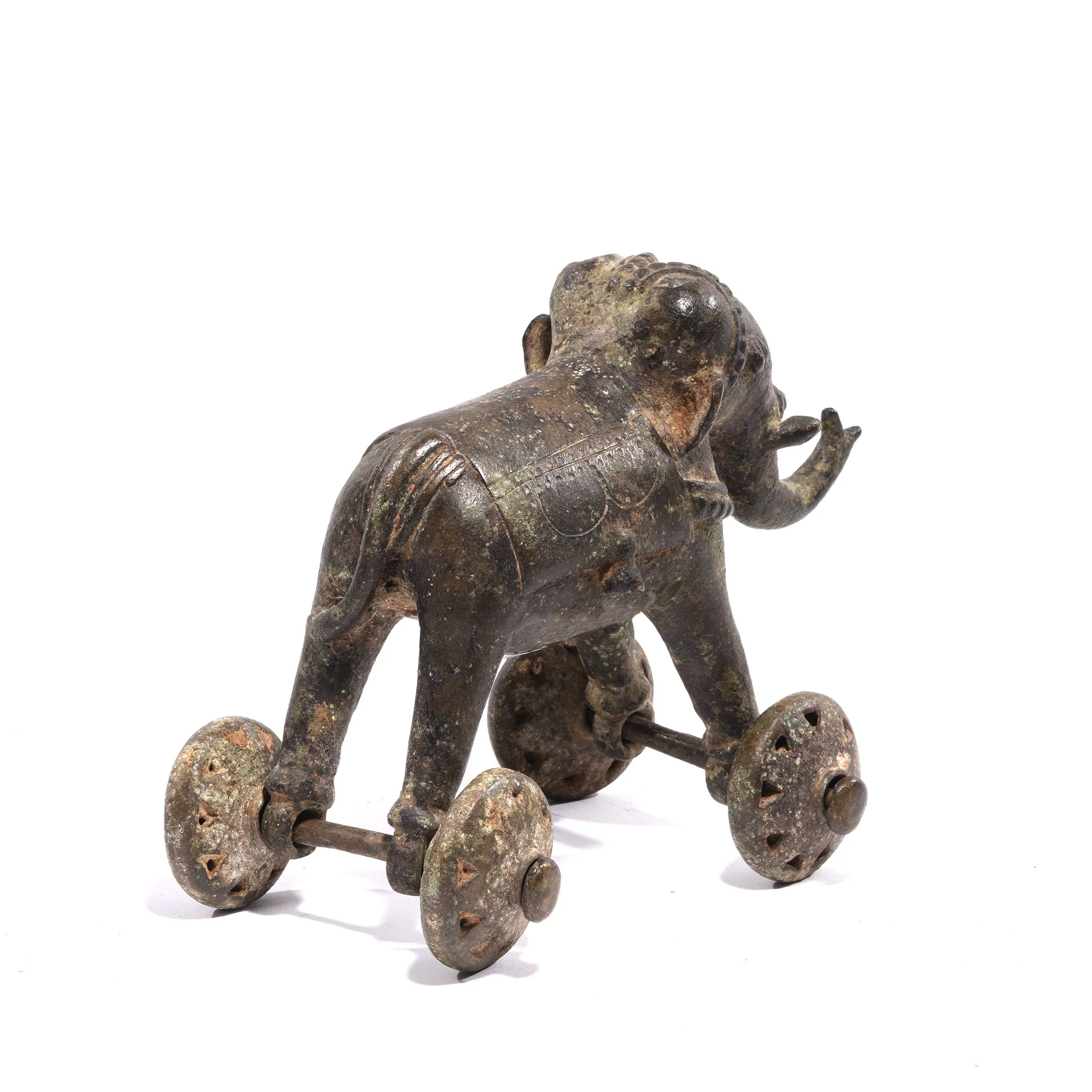 Old Brass Elephant Toy On Wheels - Ca 100 yrs old - Image 4