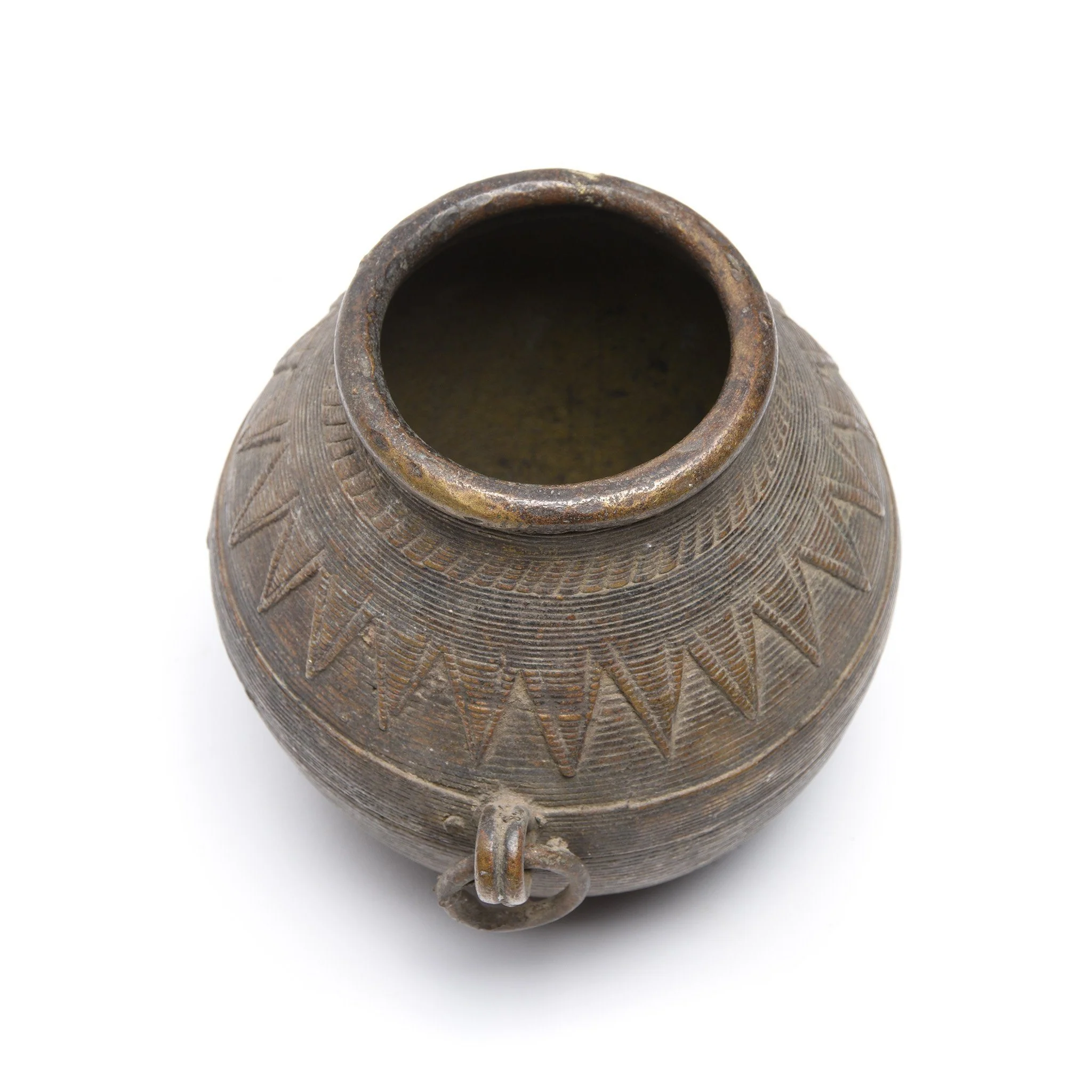 Old Brass Dhokra Rice Measure From Sundergarh, Orissa - Early 20thC - Image 3
