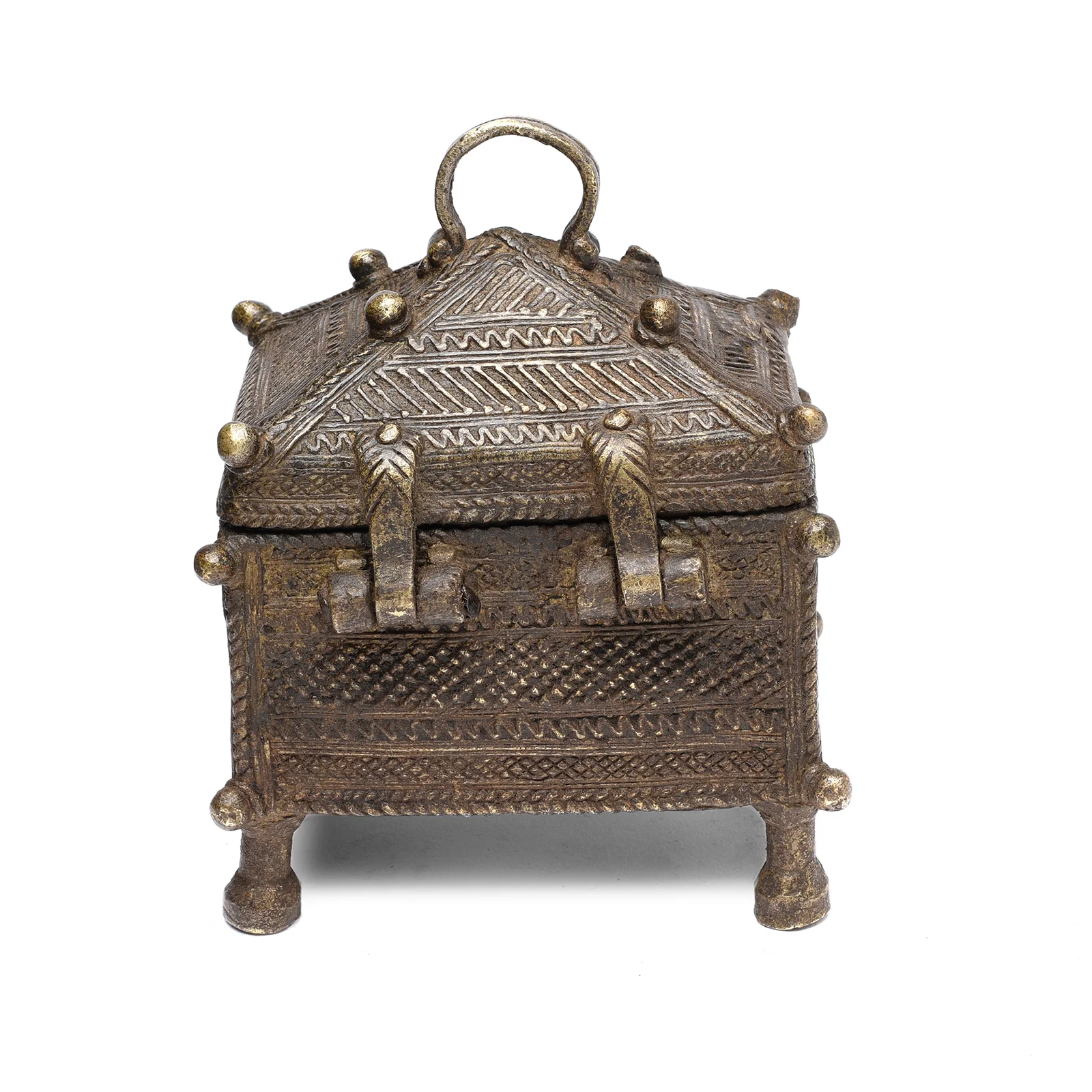 Brass Dhokra Work Money Box From Orissa - 19thC - Image 5