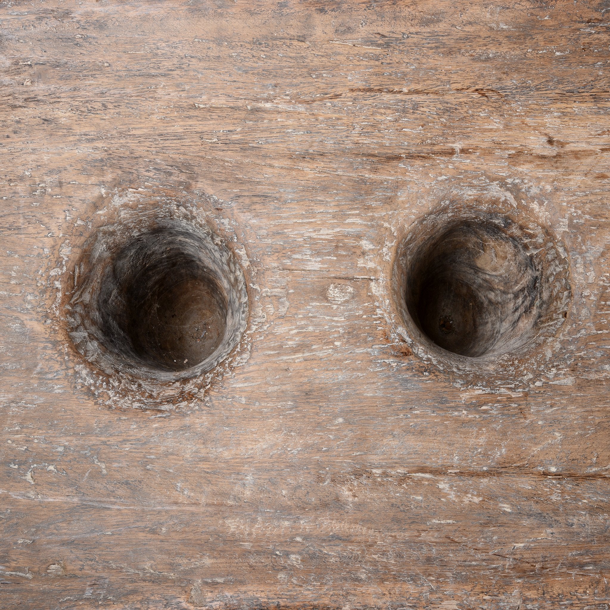 Carved Teak Mortar Table From Nagaland - Ca 100 Yrs Old - Image 3