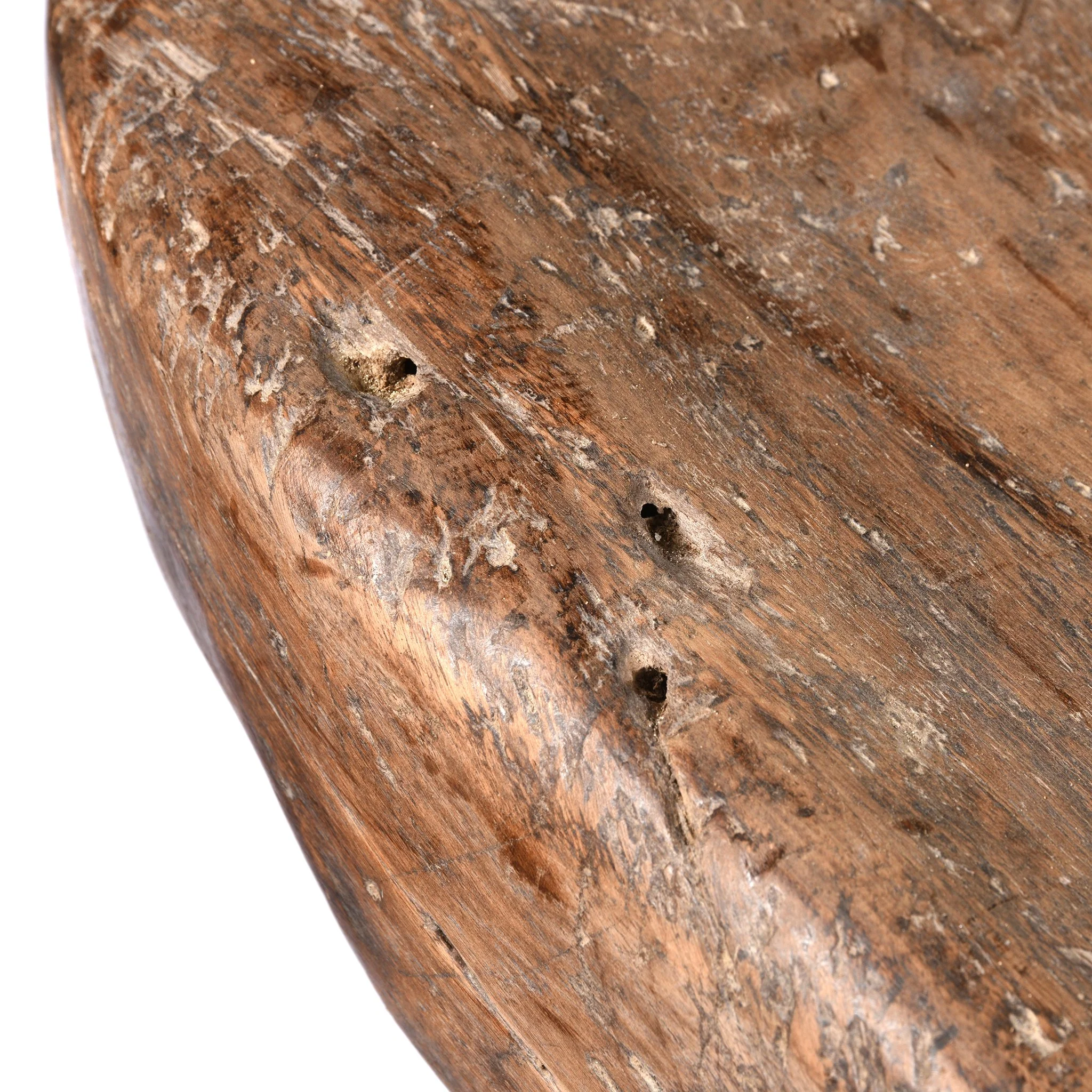Carved Teak Mortar Table From Nagaland - Ca 100 Yrs Old - Image 9