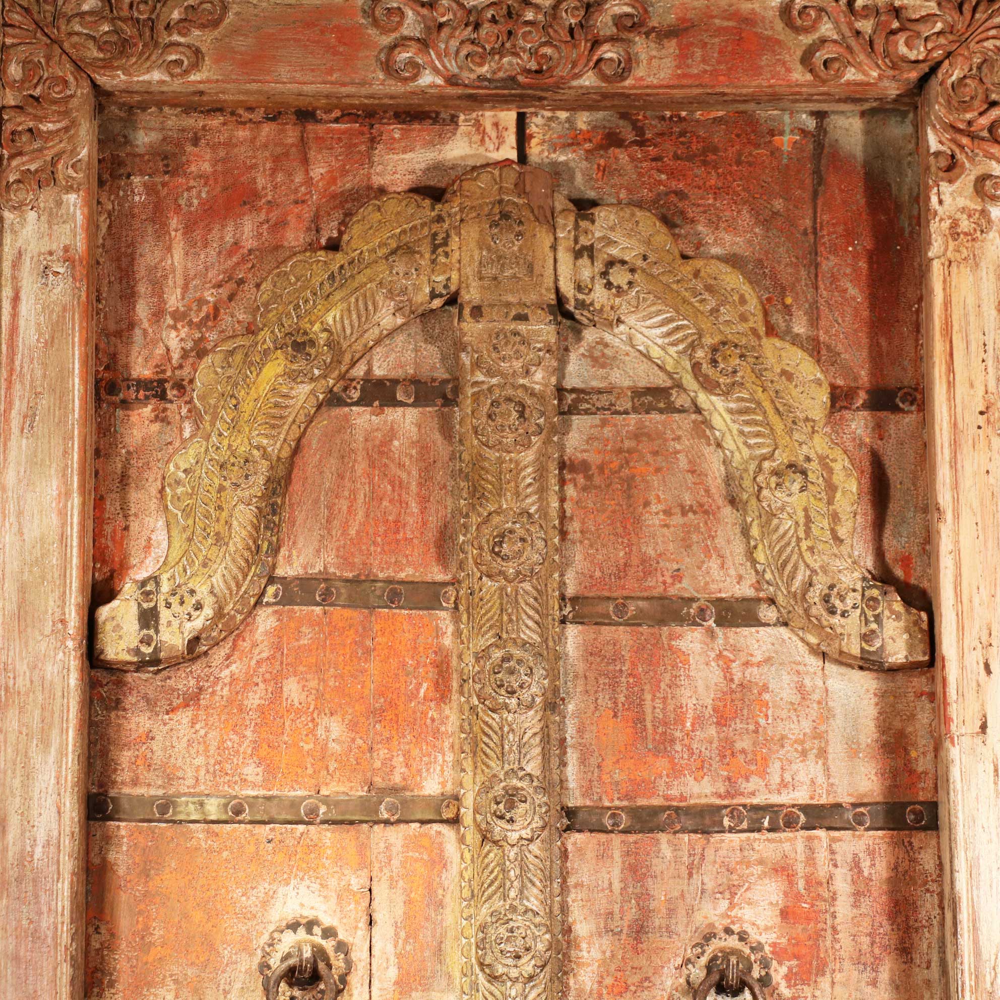 Teak Window with Original Painting from Gujarat - 19thC - Image 3