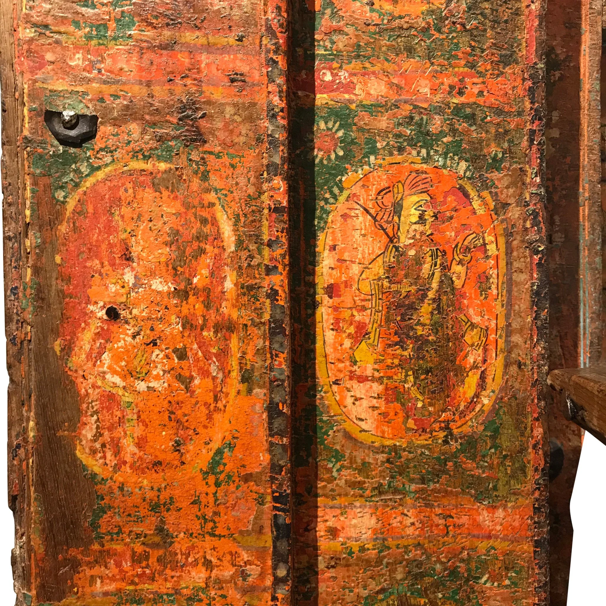 Old Painted Indian Door From Gujarat - 18thC - Image 4