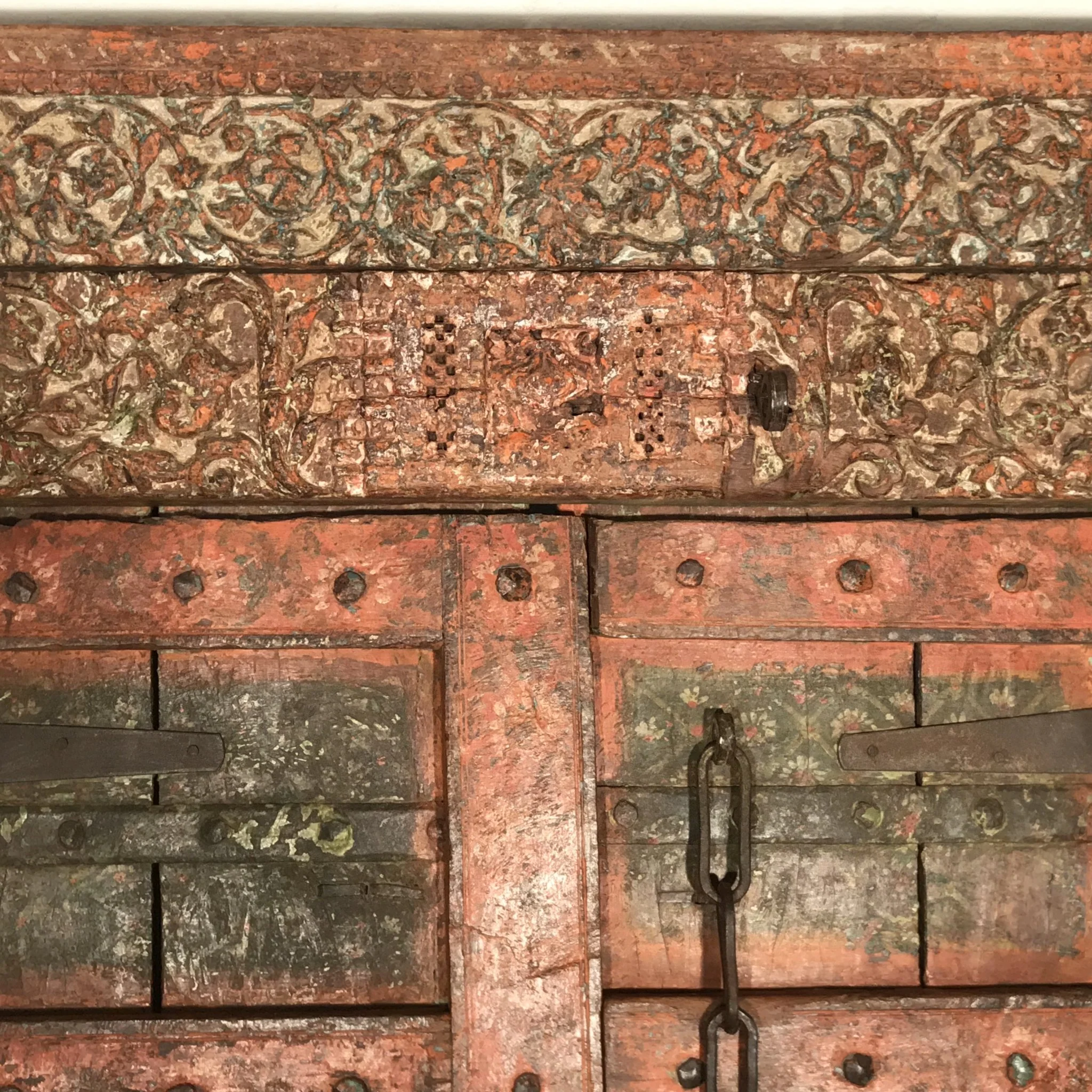 Old Painted Indian Door From Gujarat - 18thC - Image 7