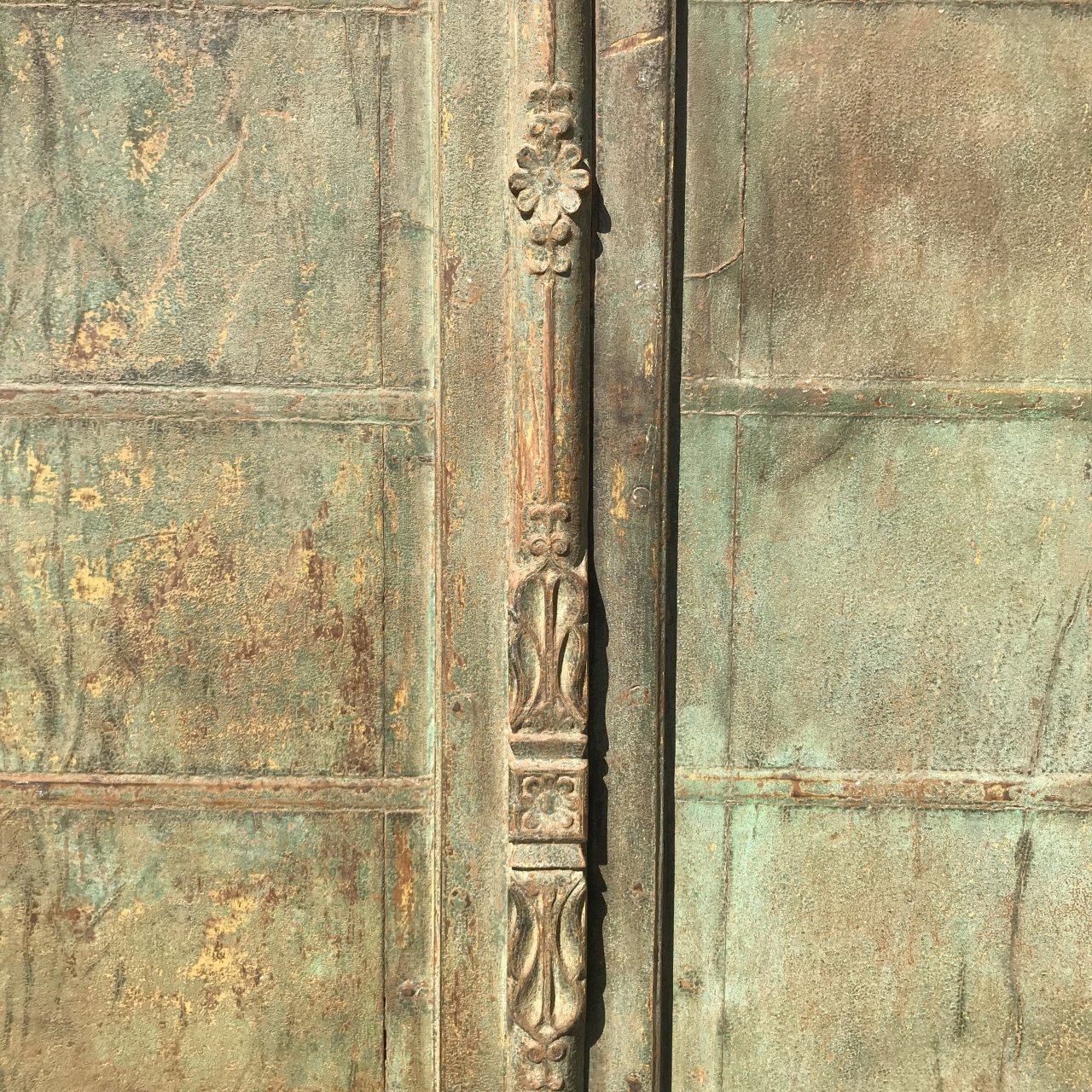 Old Green Painted Indian Door - 19thC - Image 5