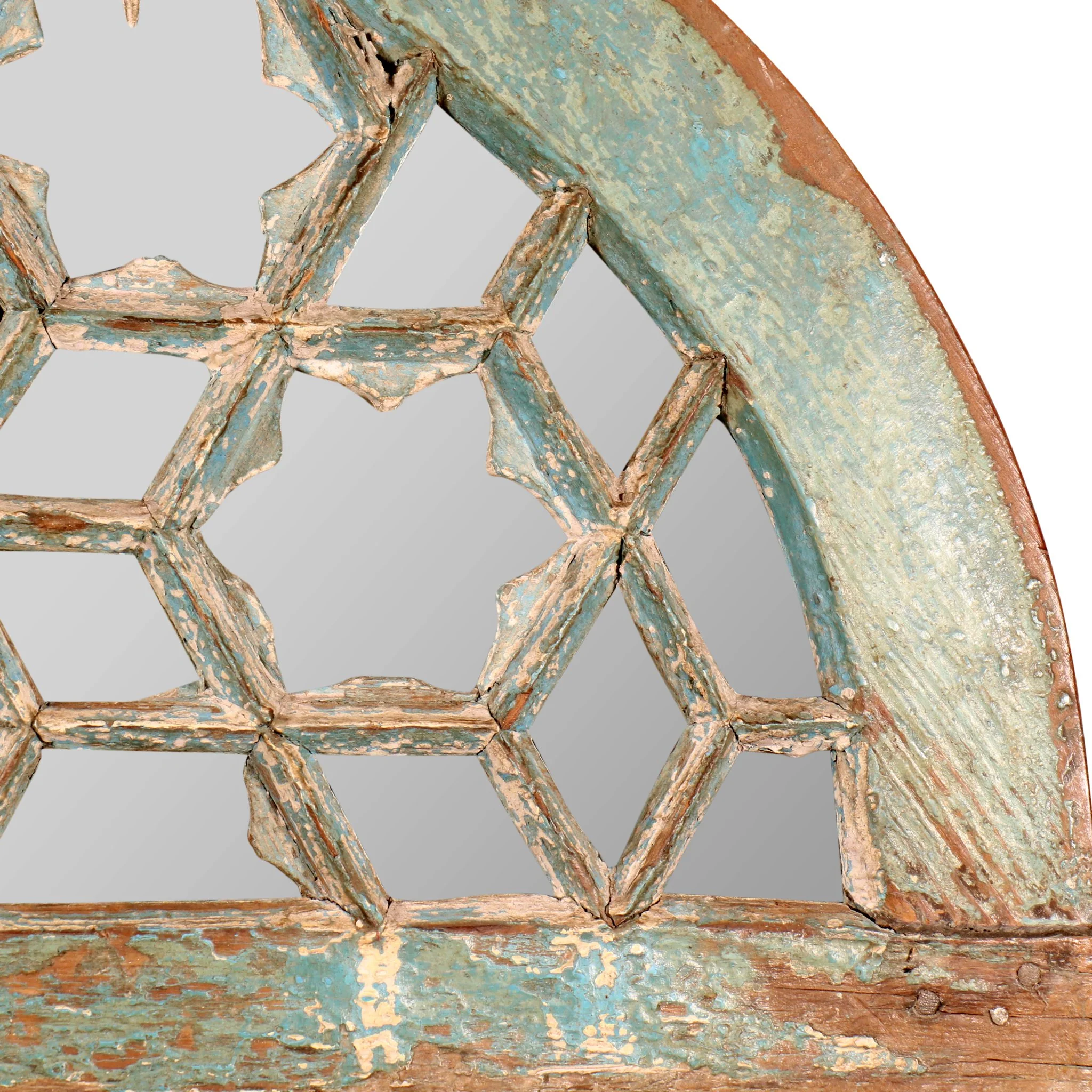 Old Teak Fanlight Mirror - 19thC - Image 2