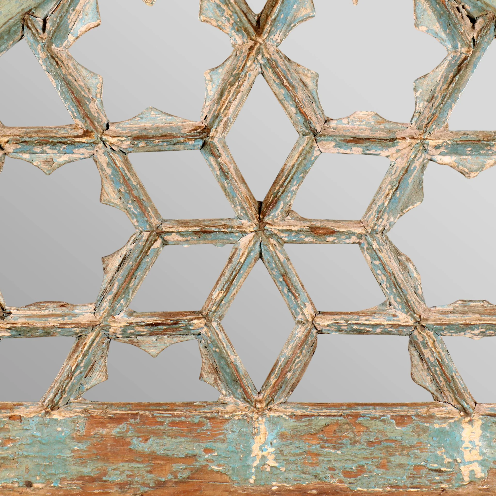 Old Teak Fanlight Mirror - 19thC - Image 4