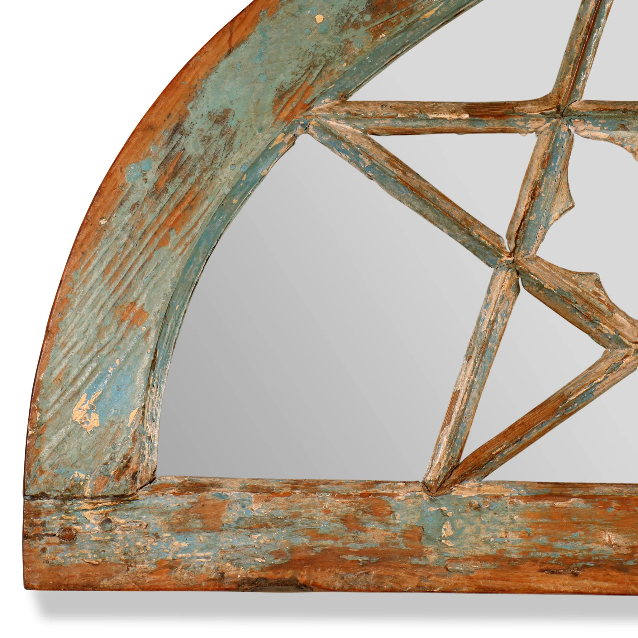 Old Teak Fanlight Mirror - 19thC - Image 2