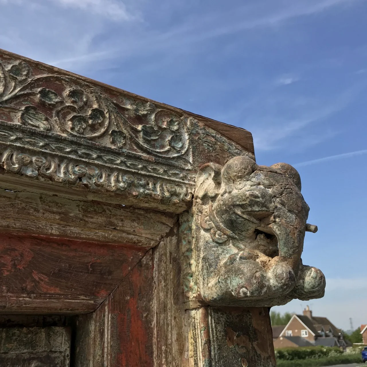 Painted Indian Door From Gujarat - 19thC - Image 2