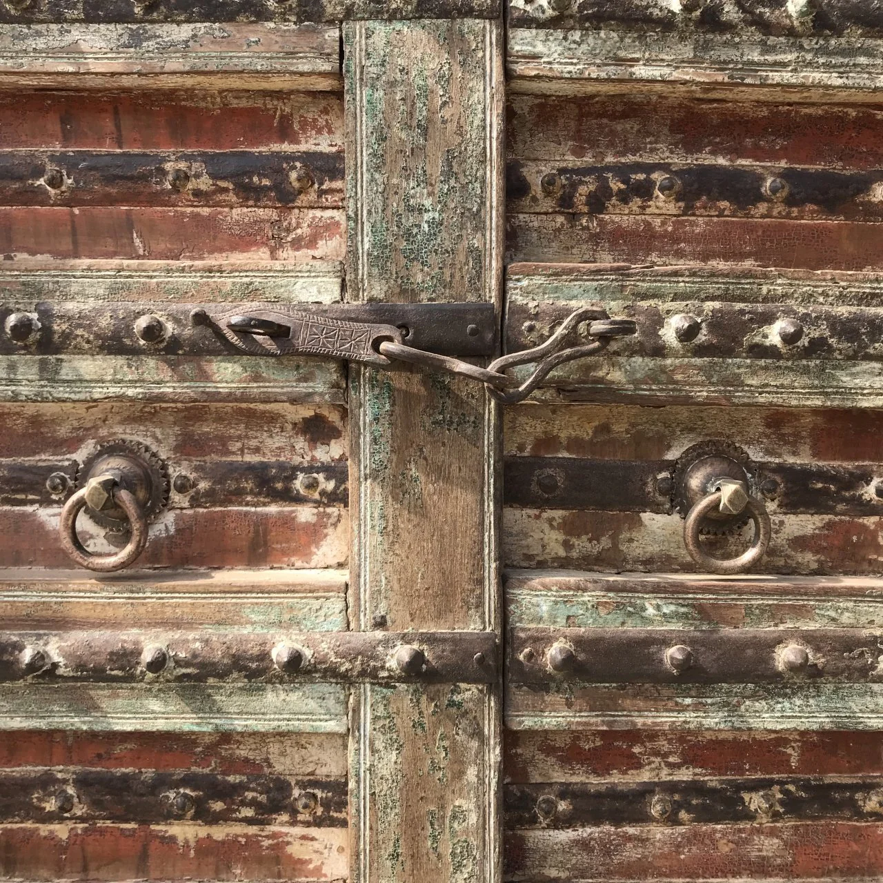 Painted Indian Door From Gujarat - 19thC - Image 4