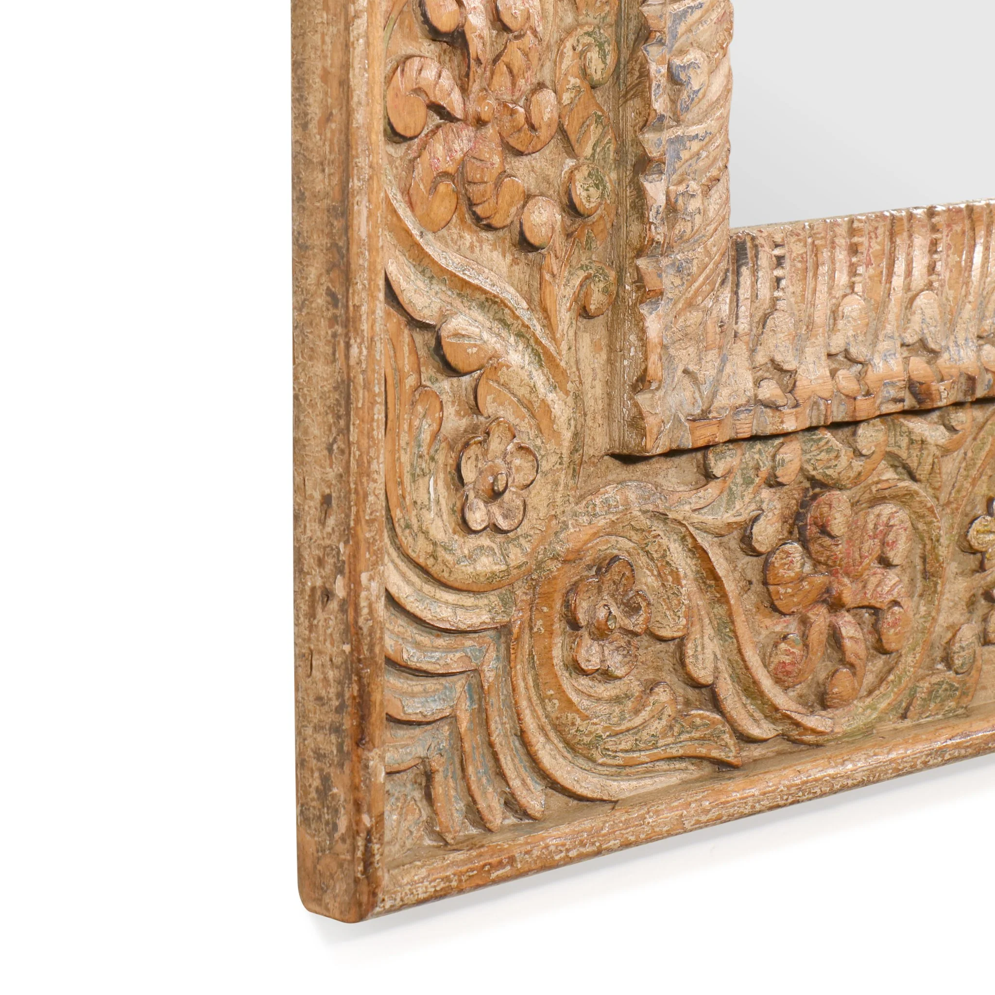 Carved Indian Mango Wood Mirror - Image 4