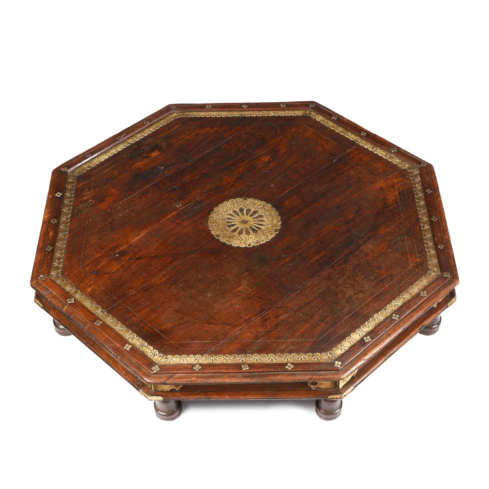 Octagonal Bajot Low Prayer Table From Rajasthan - 19thC - Image 5