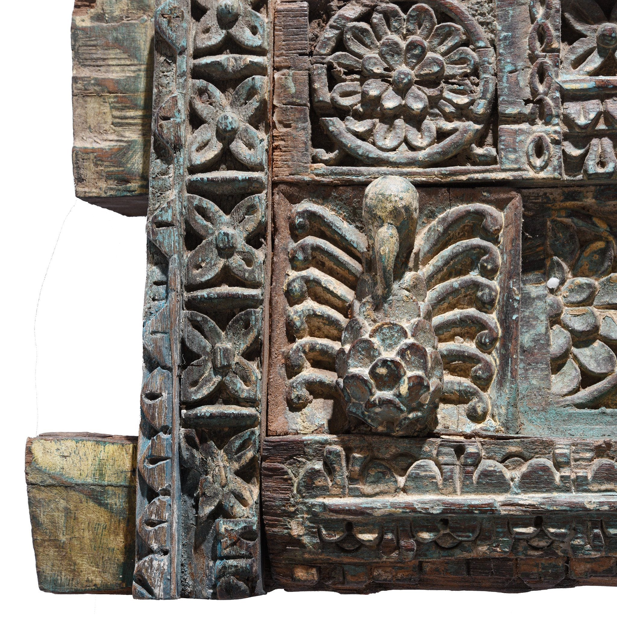 Carved Teak Architectural Panel With Horses - 19thC - Image 3