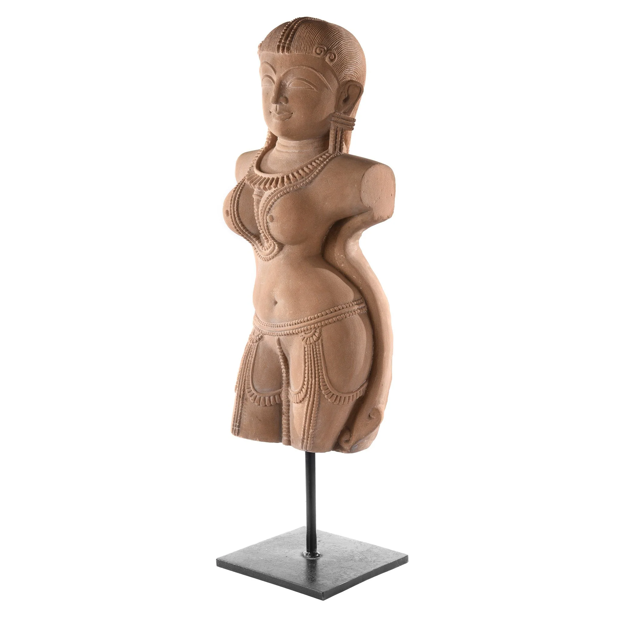 Carved Stone Apsara Statue From India - Image 2