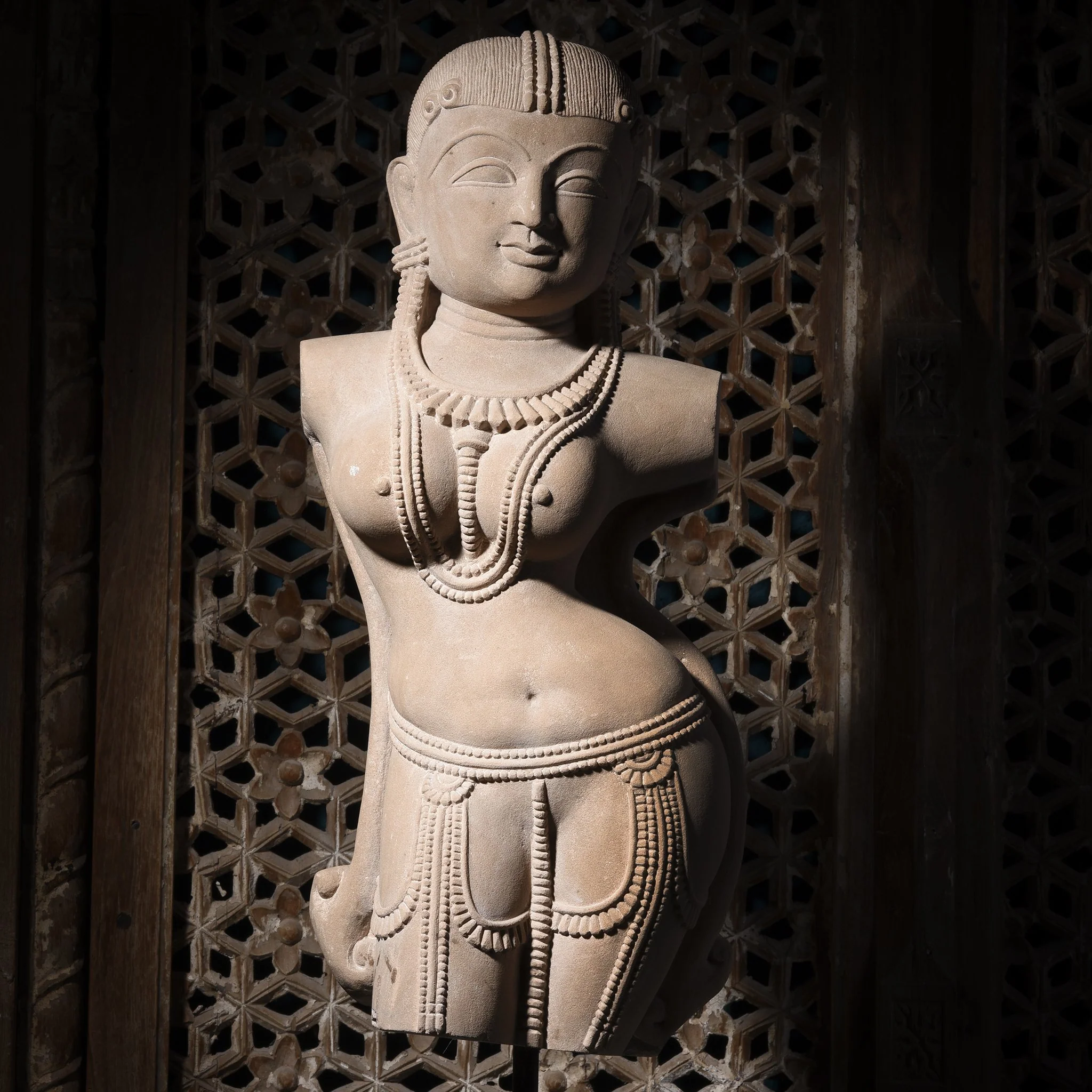 Carved Stone Apsara Statue From India - Image 5