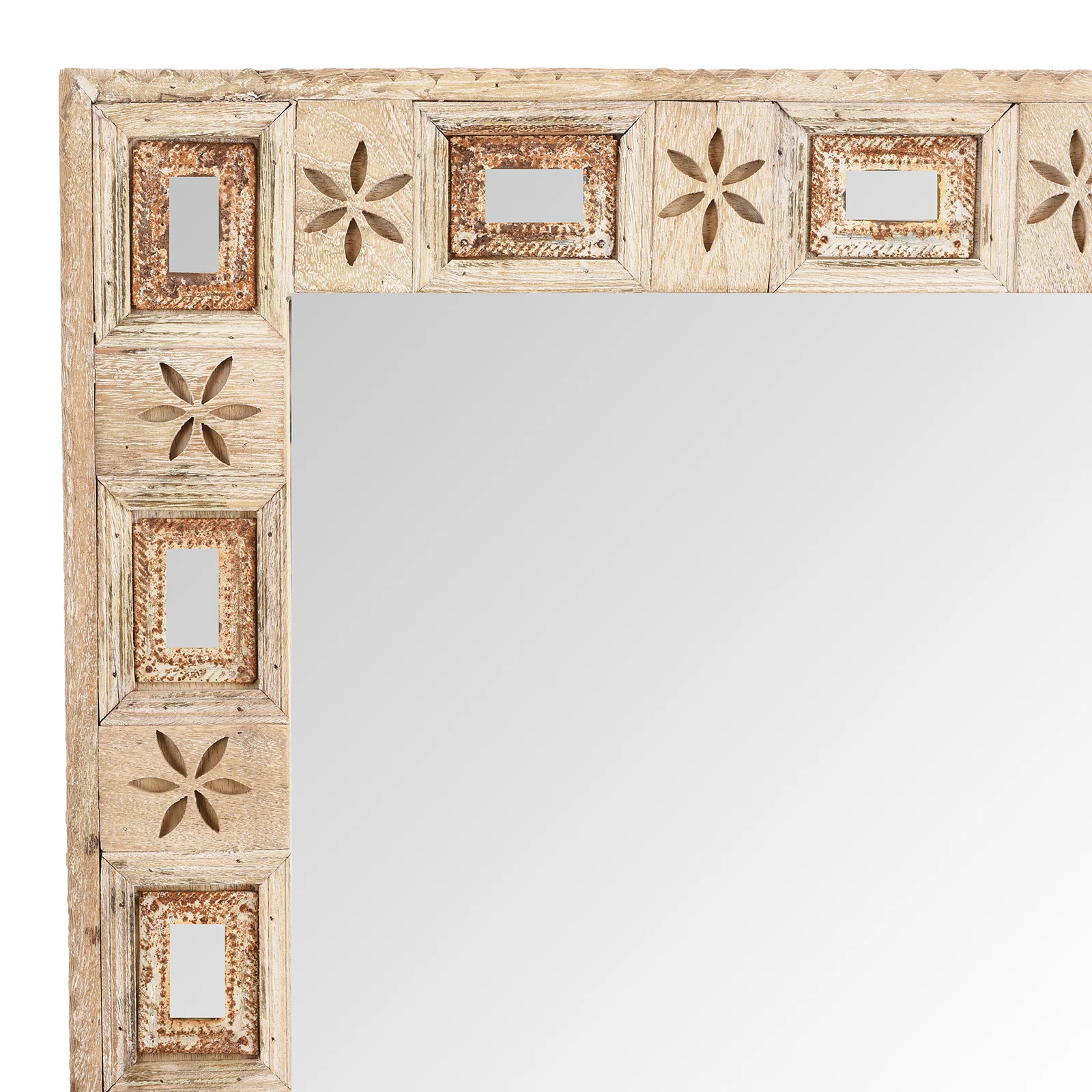 Indian Mango Wood Mirror - Kutchi Style - Image 5