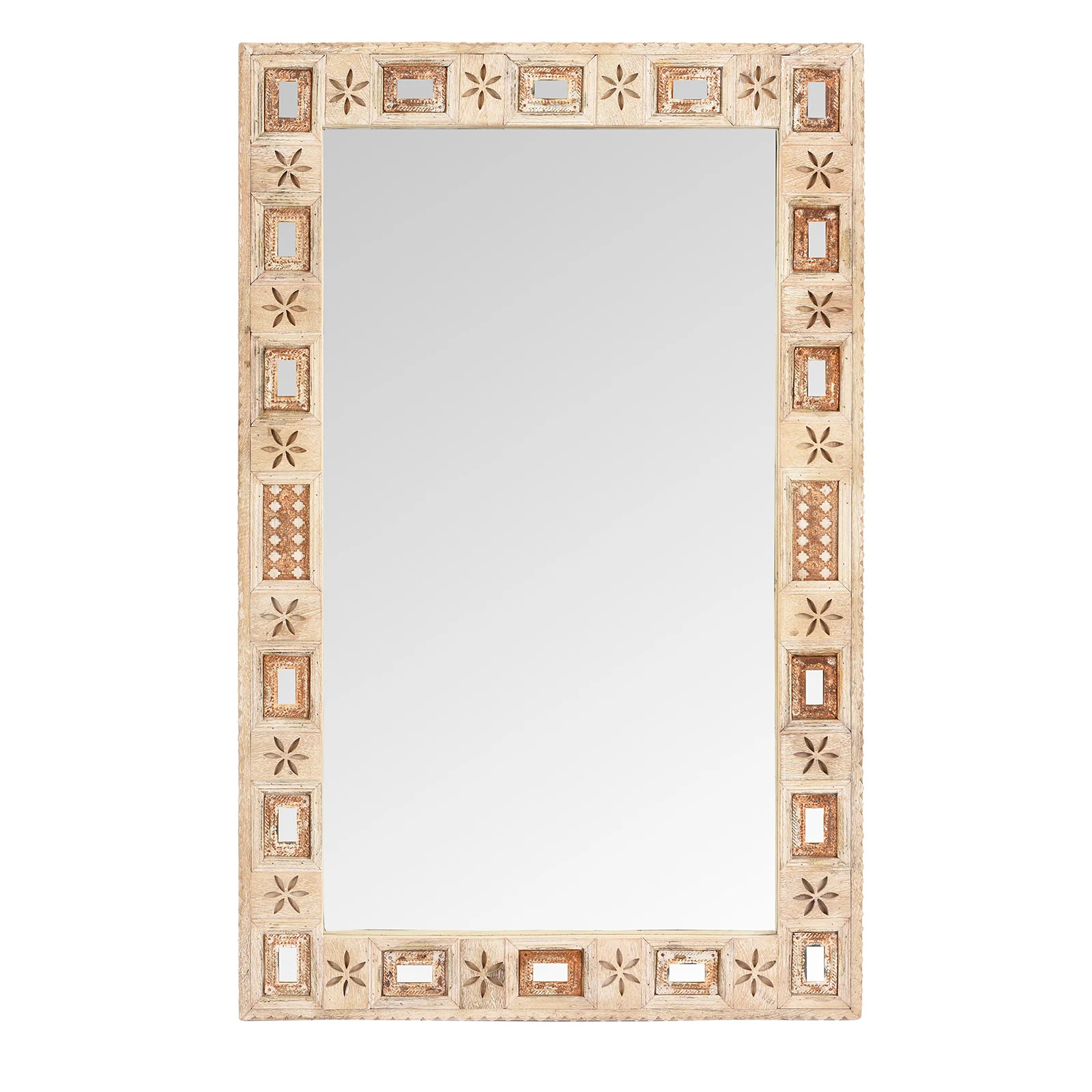 Indian Mango Wood Mirror - Kutchi Style - Image 6