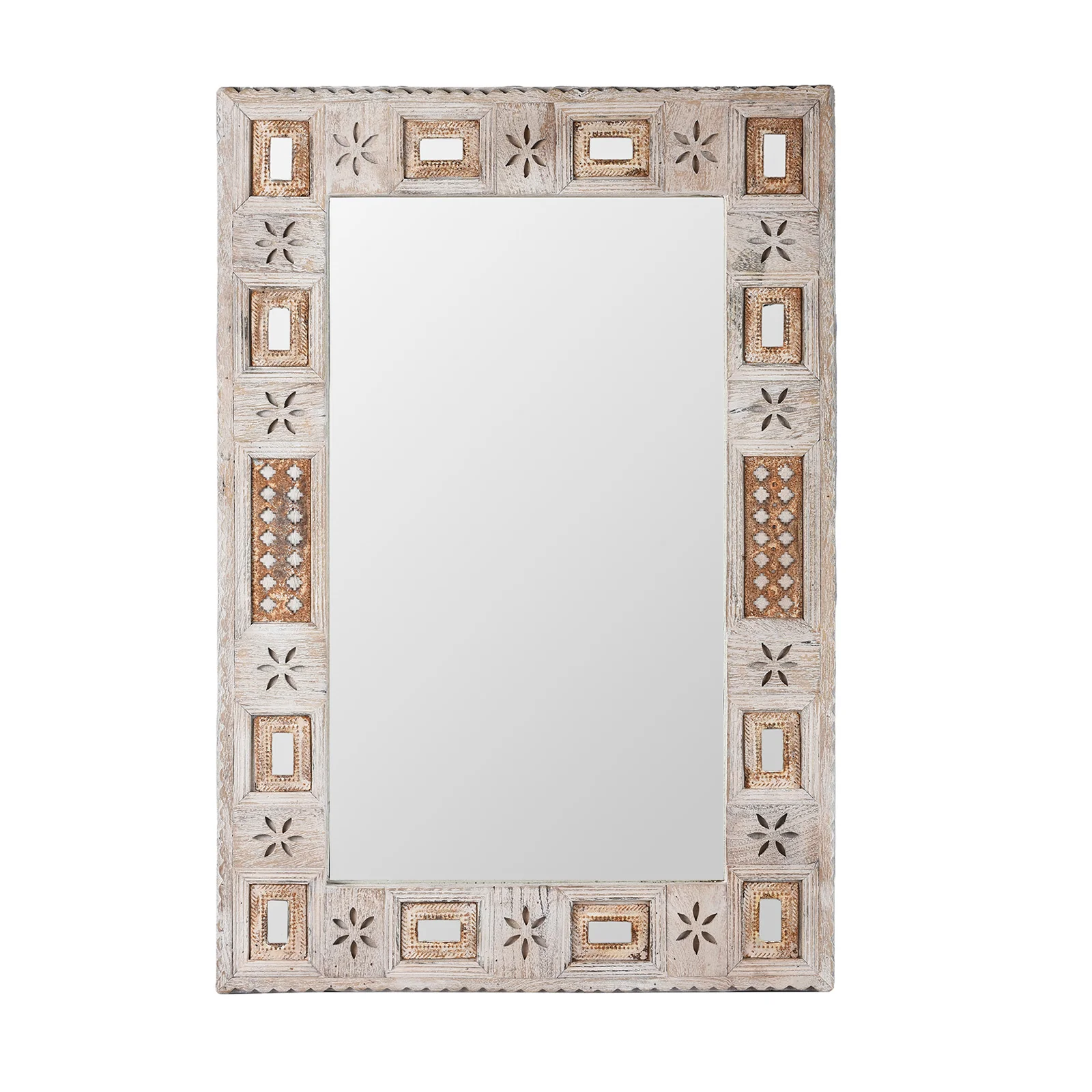 Indian Mango Wood Mirror - Kutchi Style - Image 8