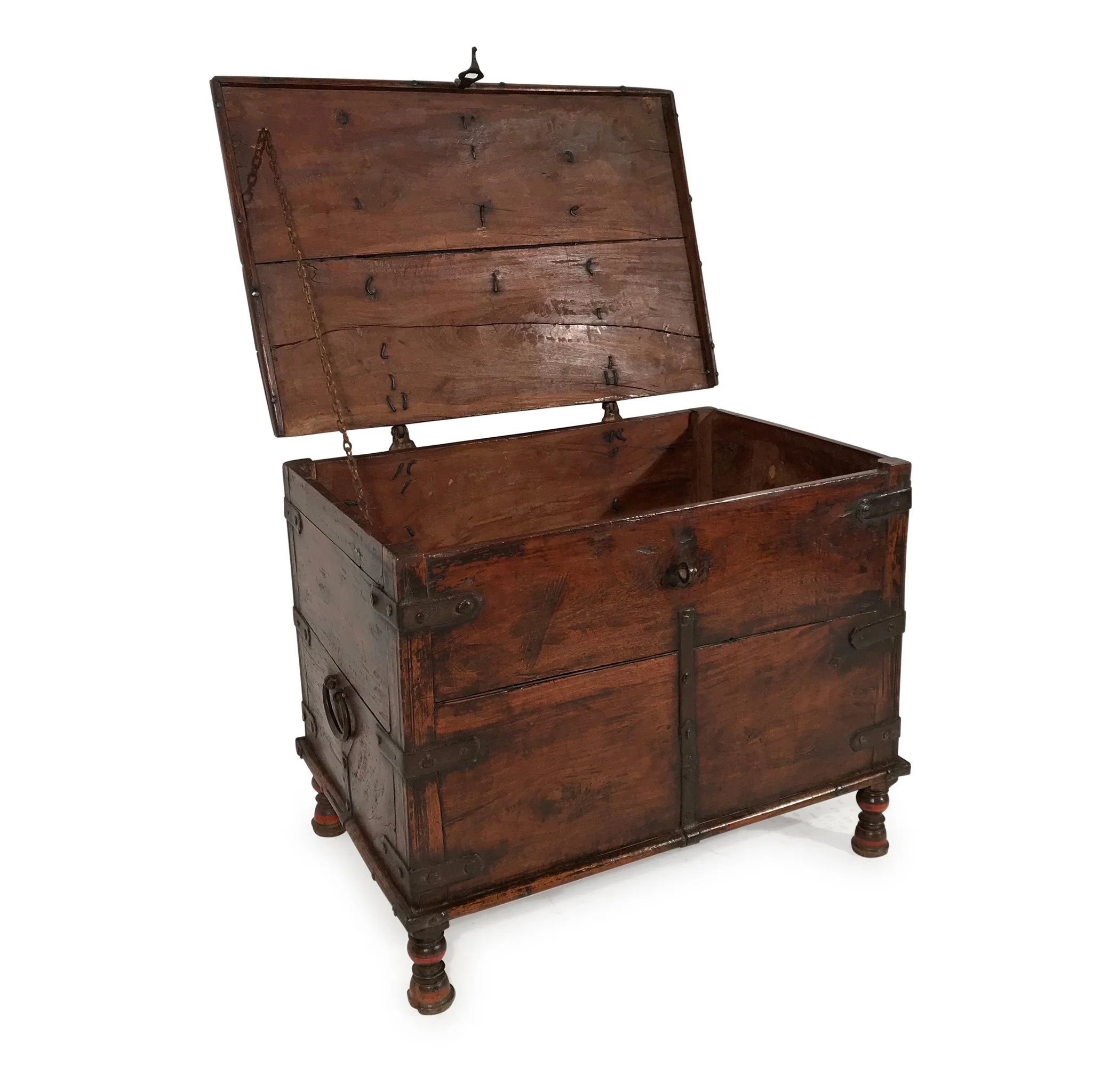 Indian Iron Bound Teak Chest - 19thC - Image 2