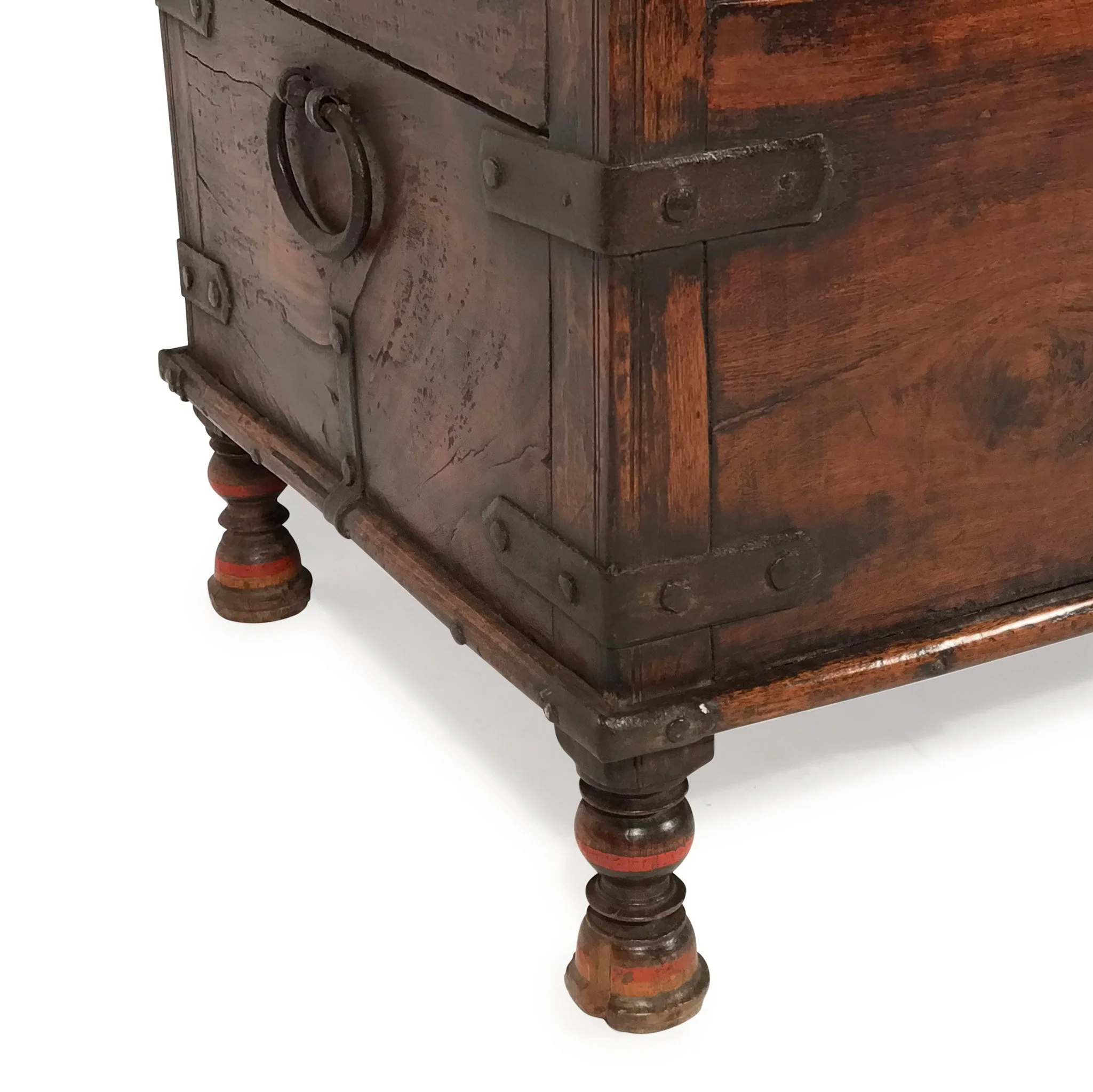 Indian Iron Bound Teak Chest - 19thC - Image 3