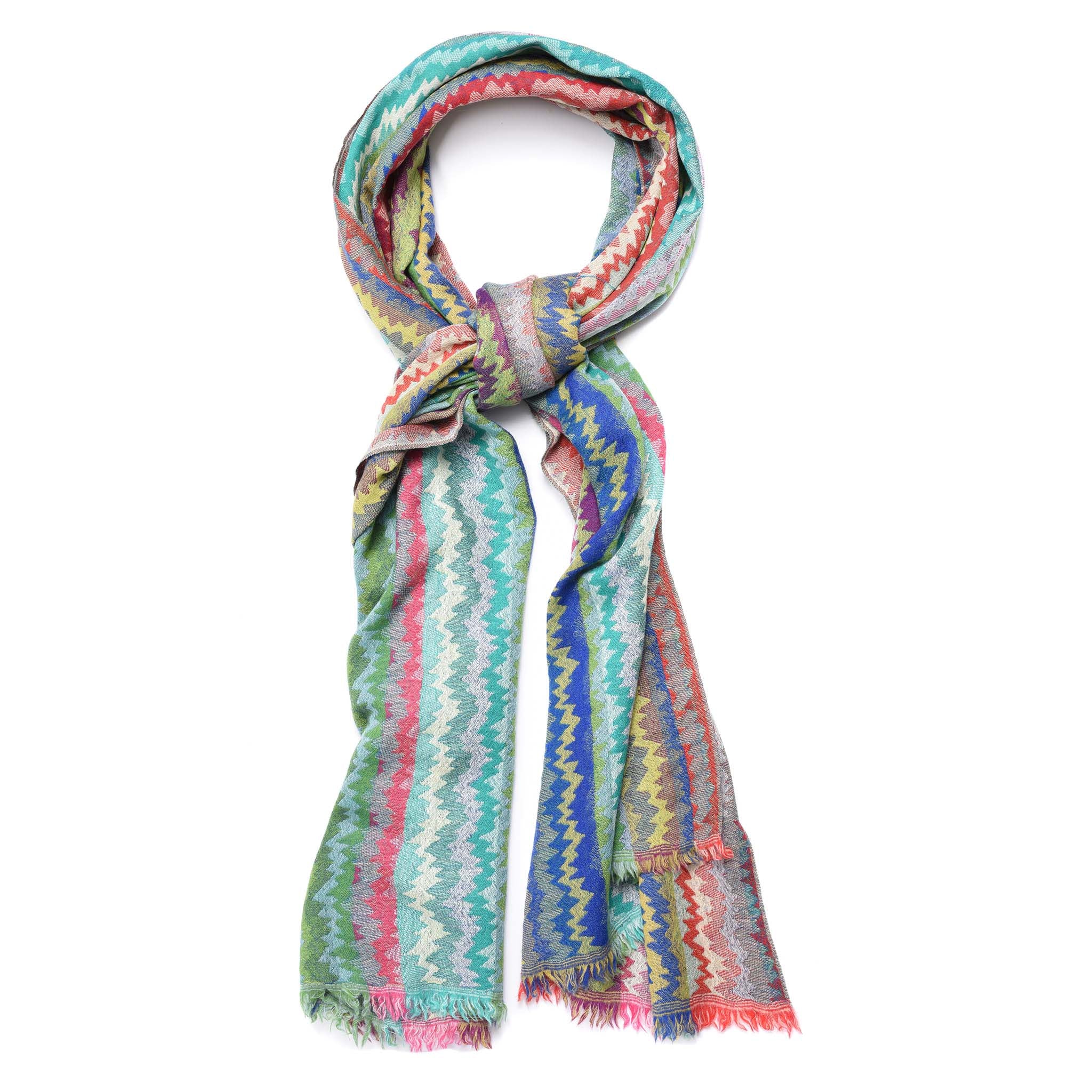 Abstract Design Jacquard Merino Wool Shawl - Image 2