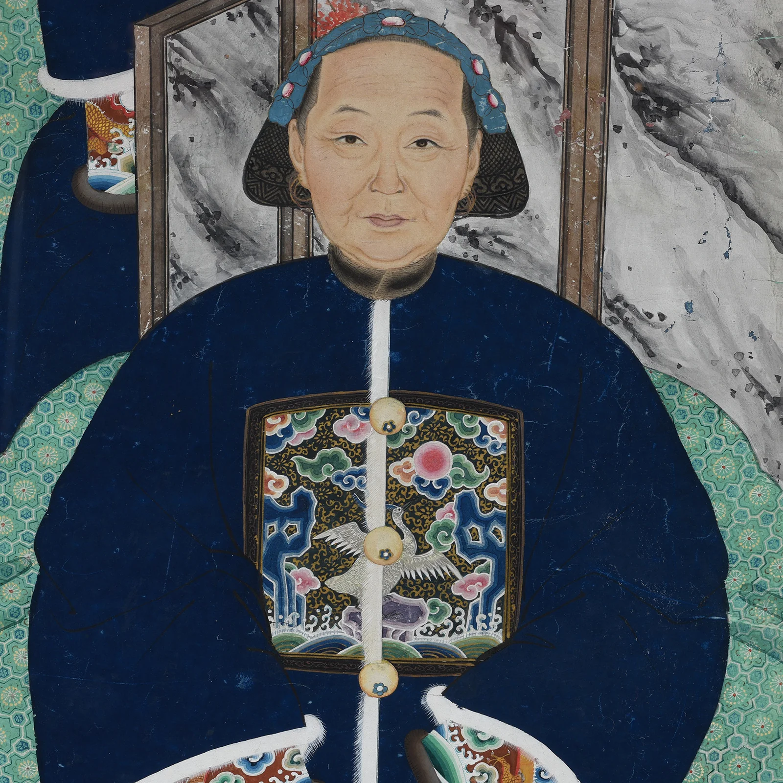 Framed Chinese Ancestor Painting - Early 20th Century - Image 6
