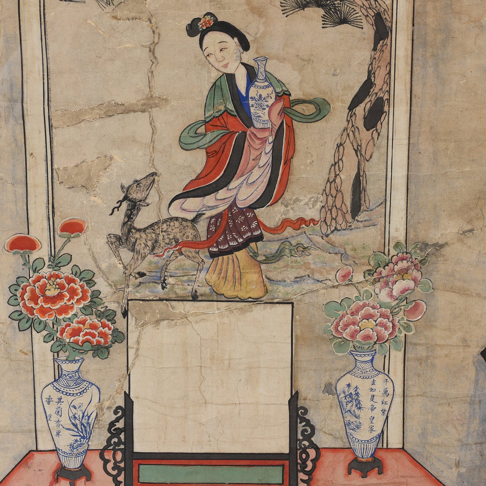 Framed Chinese Ancestor Painting - 19th Century - Image 3