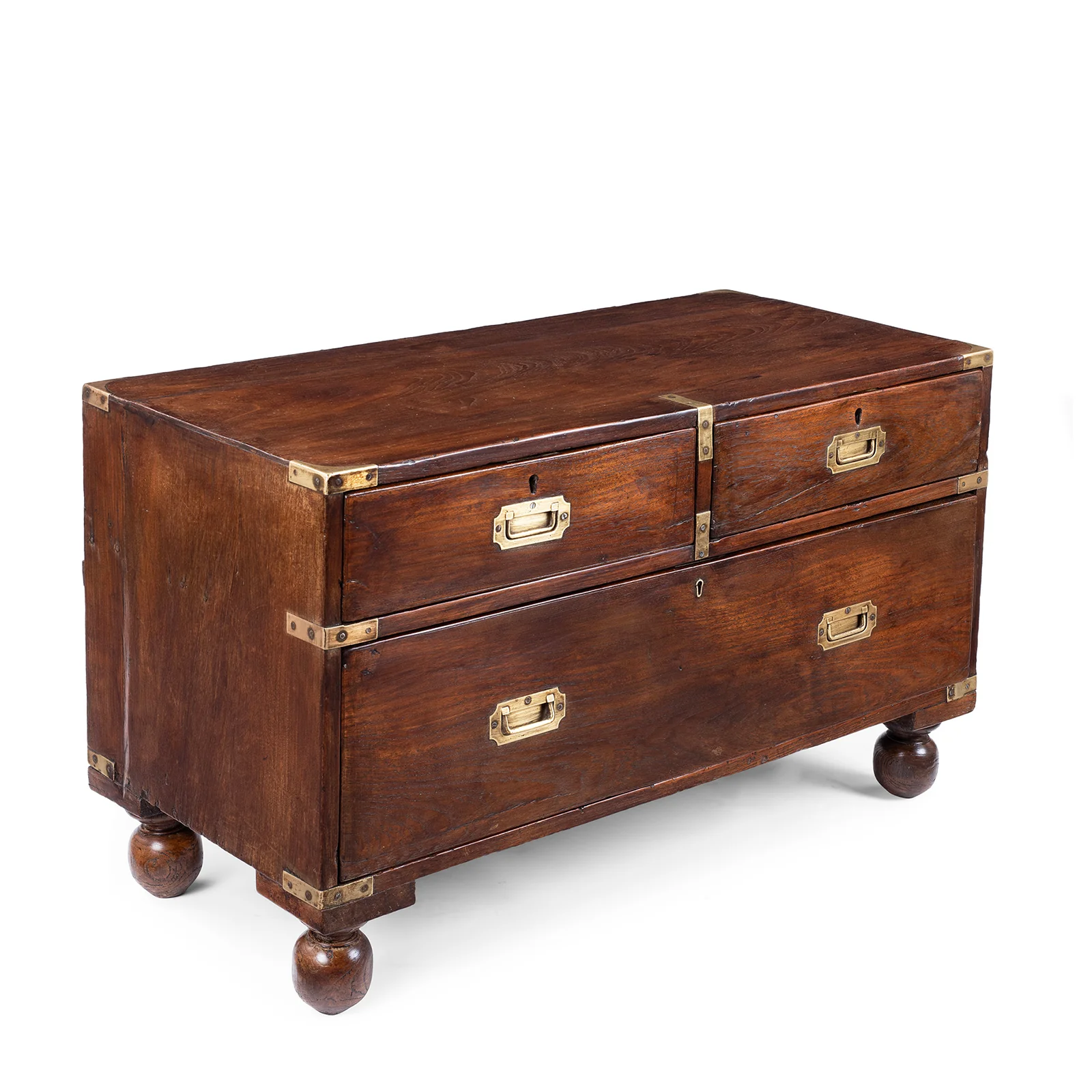 Anglo Indian Campaign Half Chest Of Drawers - 19th Century - Image 2