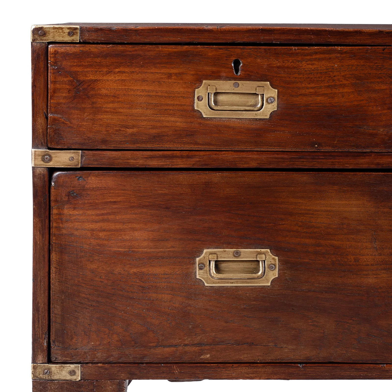 Anglo Indian Campaign Half Chest Of Drawers - 19th Century - Image 3