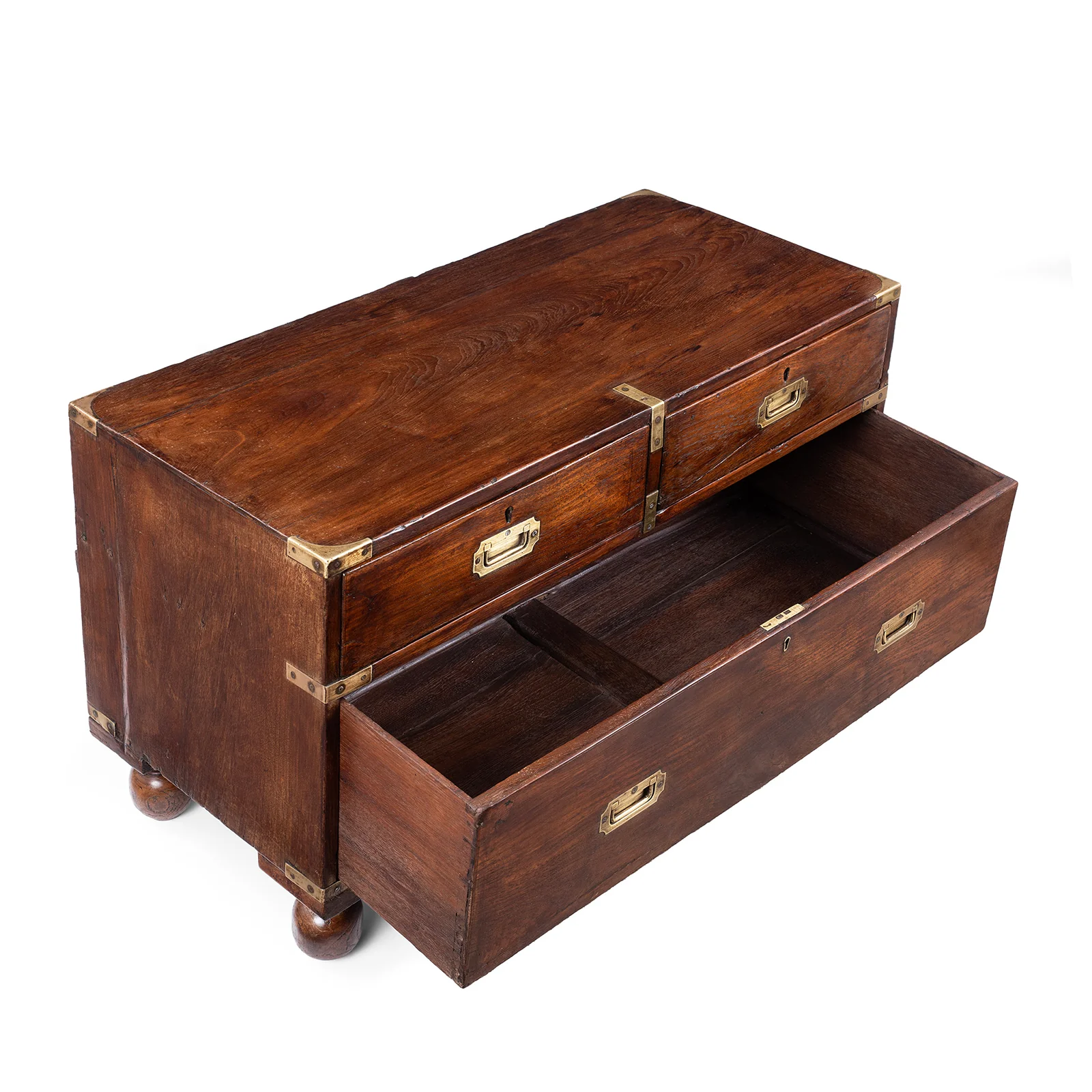 Anglo Indian Campaign Half Chest Of Drawers - 19th Century - Image 4