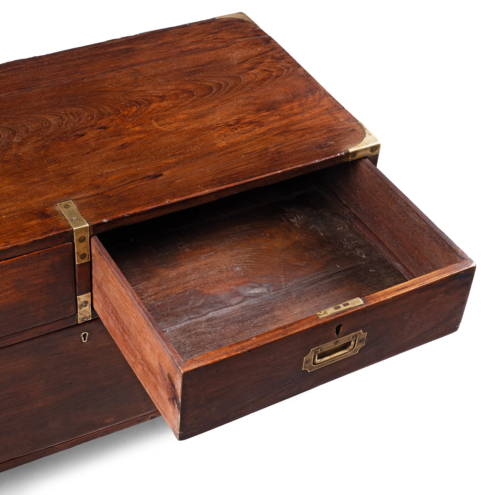 Anglo Indian Campaign Half Chest Of Drawers - 19th Century - Image 7