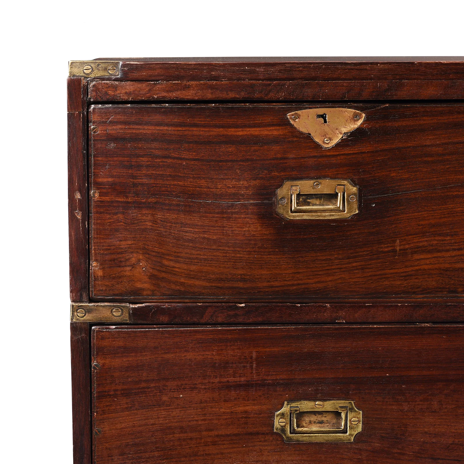 Anglo Indian Rosewood Campaign Chest Of Drawers -19thC - Image 2