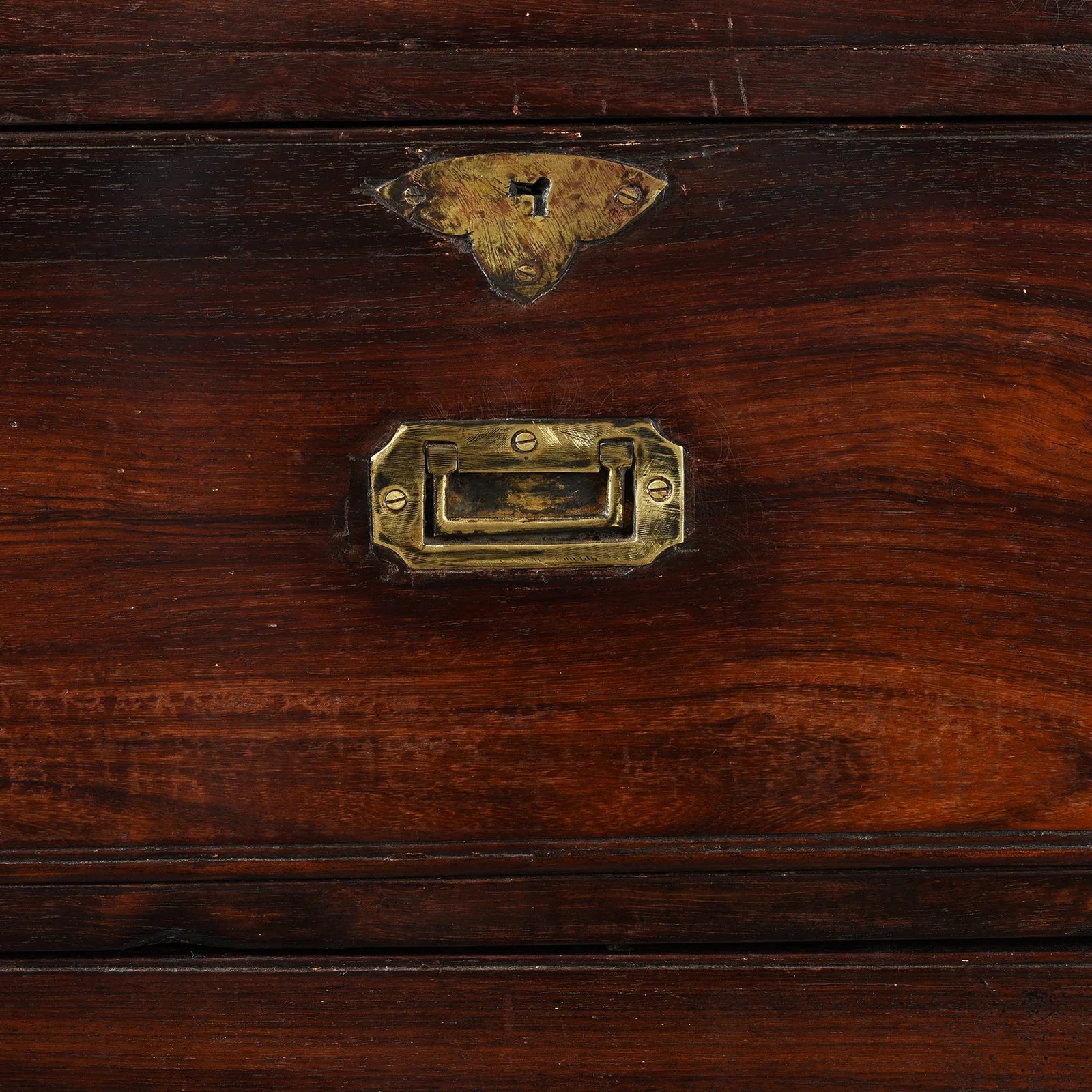 Anglo Indian Rosewood Campaign Chest Of Drawers -19thC - Image 6