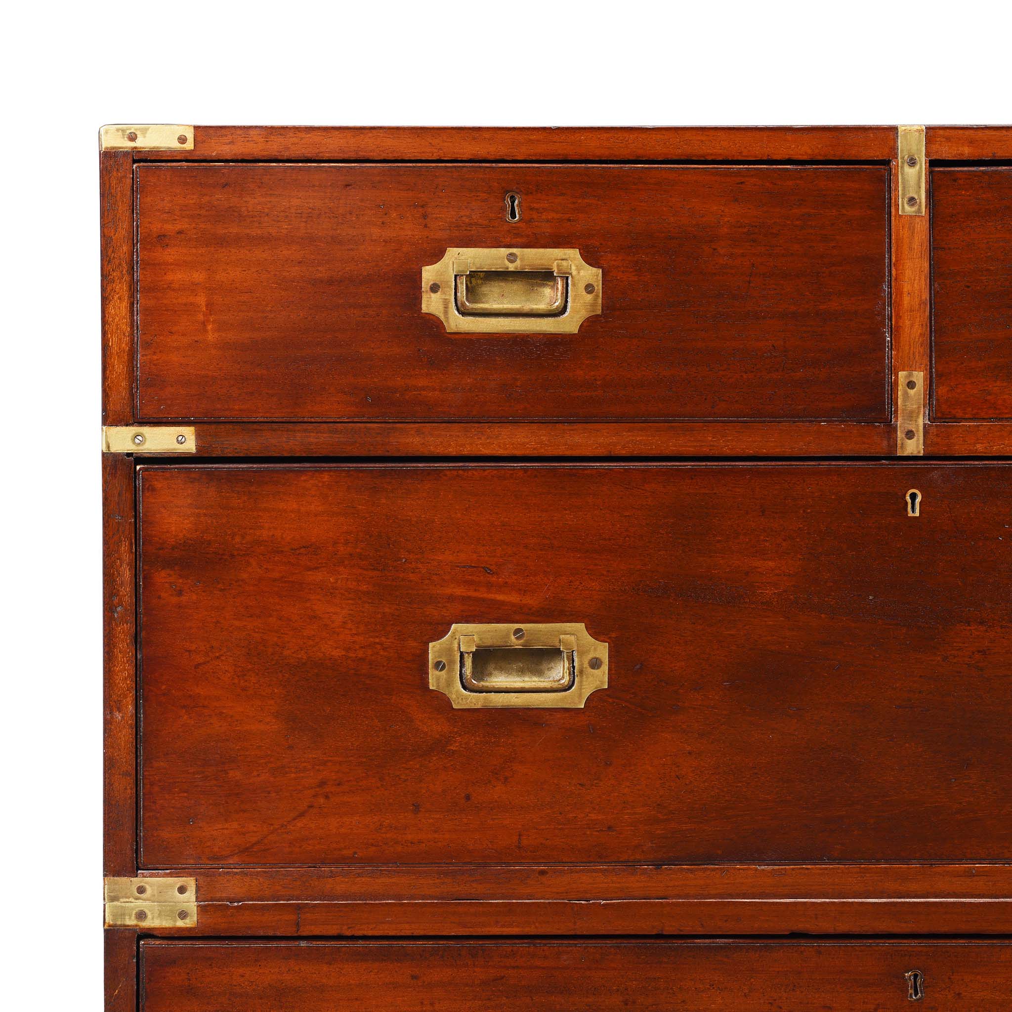 Anglo Indian Teak Campaign Chest Of Drawers - 19thC - Image 2